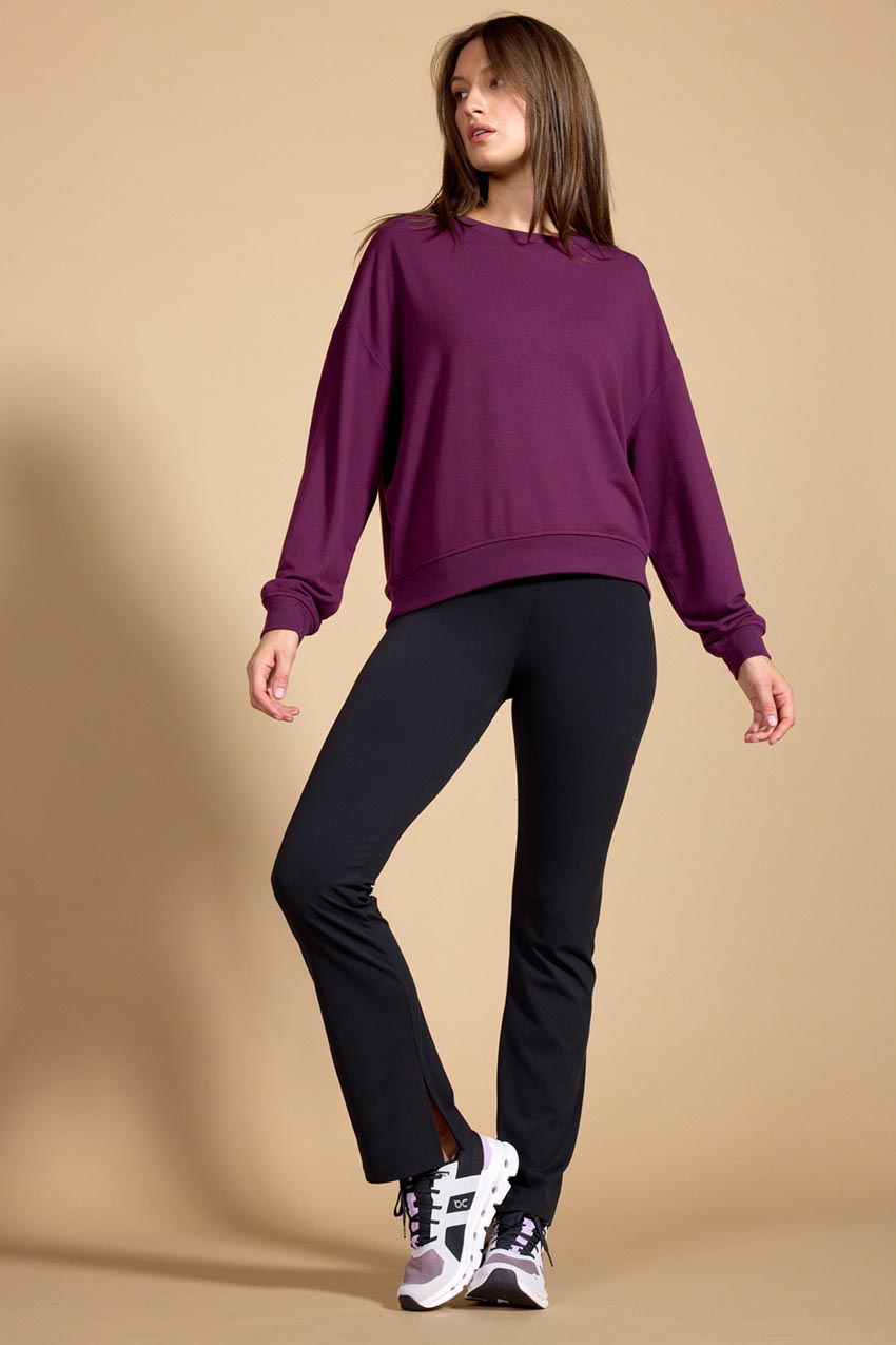 Serene Recycled Polyester TENCEL™ Modal Relaxed Crew Neck – Sale
