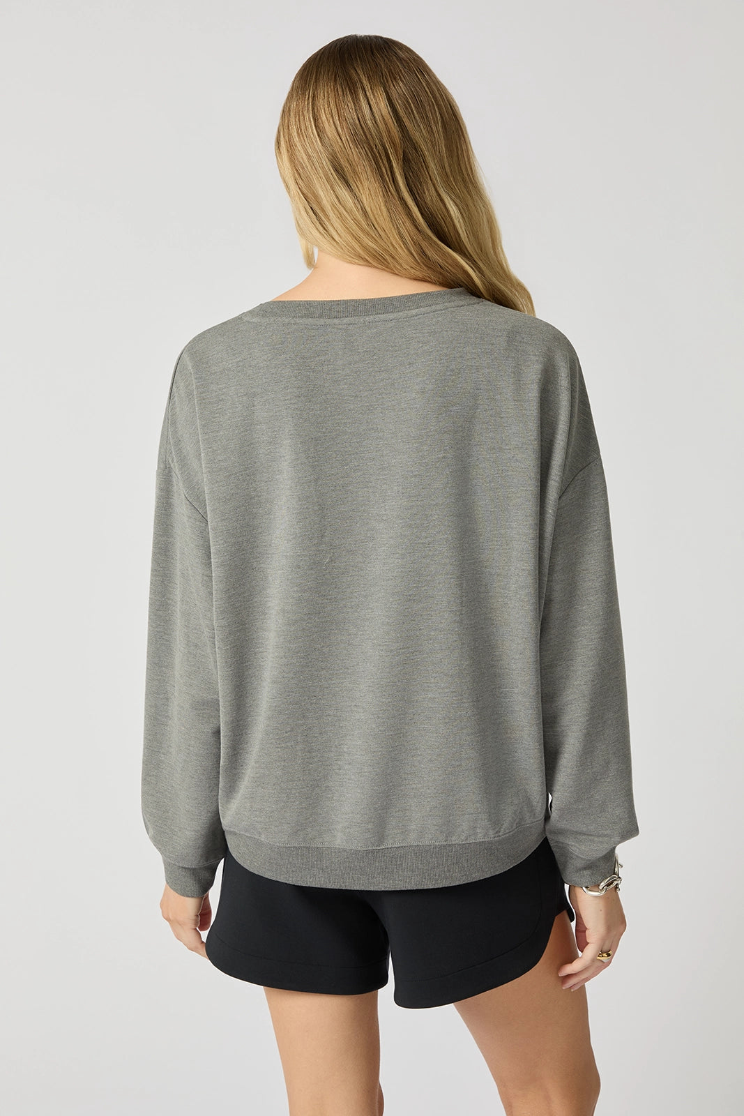 Cozy Fleece Relaxed Crew - Htr Steel Grey