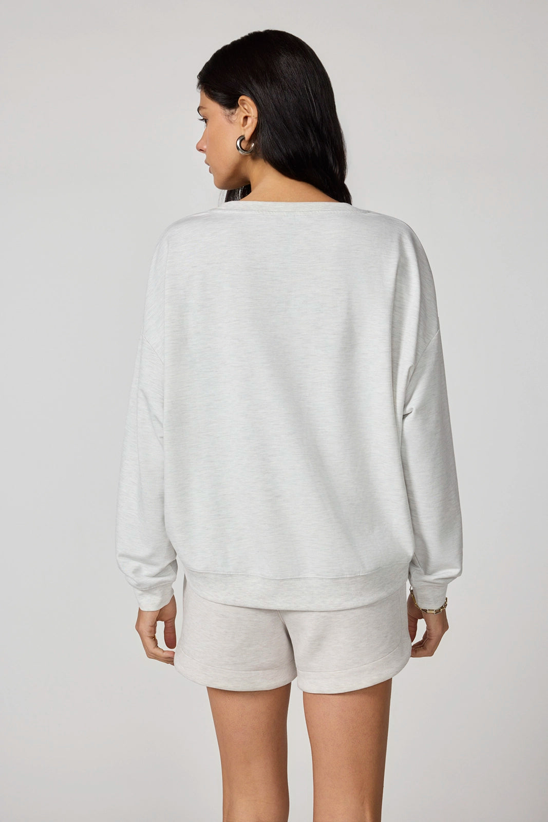 Cozy Fleece Relaxed Crew - Htr Moonbeam