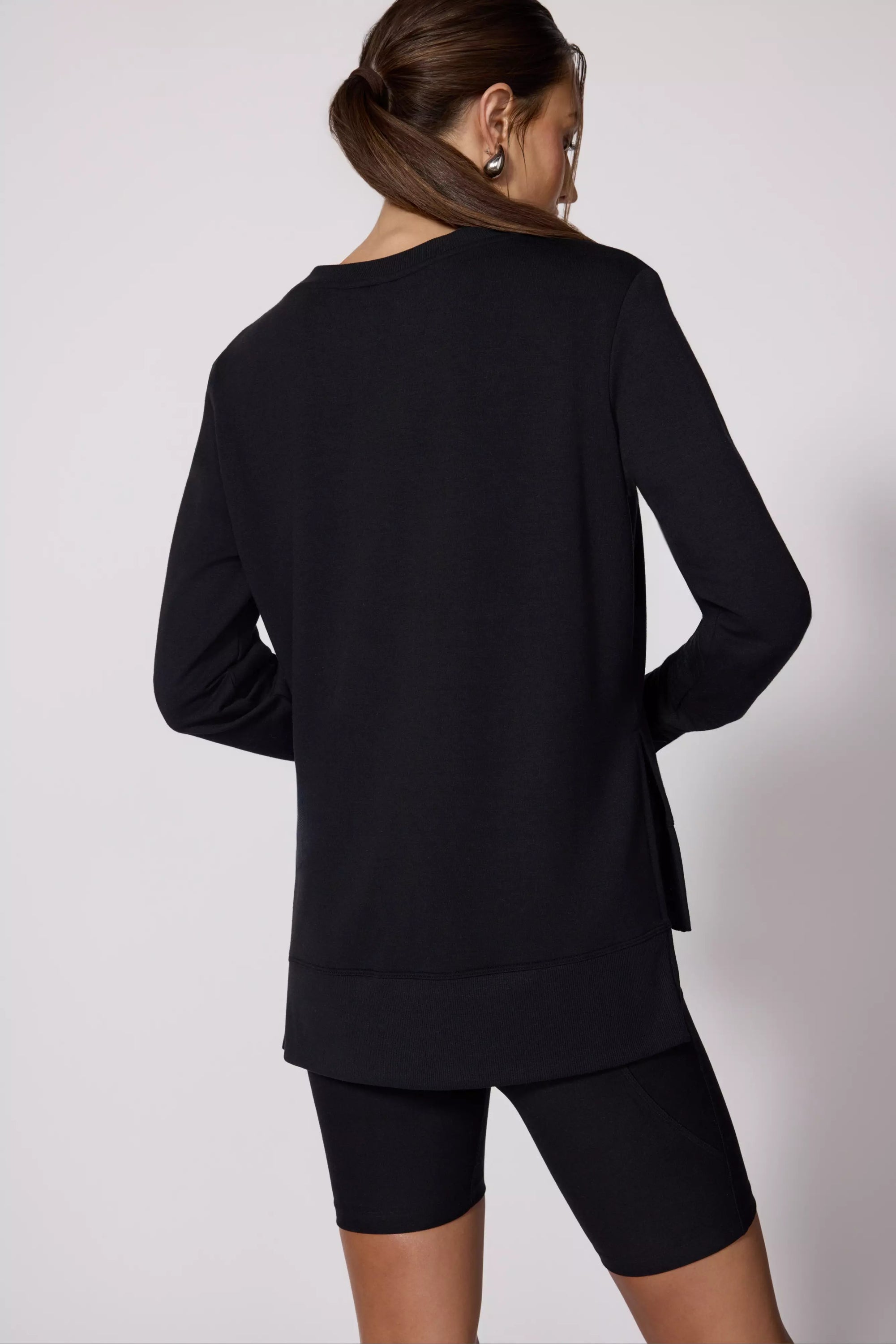 Serene Recycled Polyester TENCEL™ Modal Relaxed Side Slit Pullover