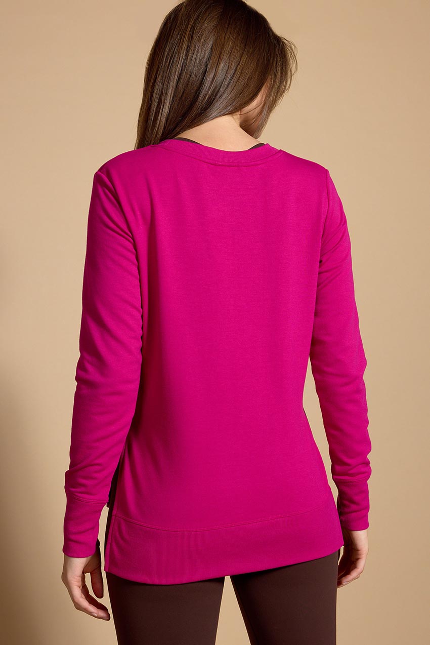 Serene Recycled Polyester TENCEL™ Modal Relaxed Side Slit Pullover – Sale