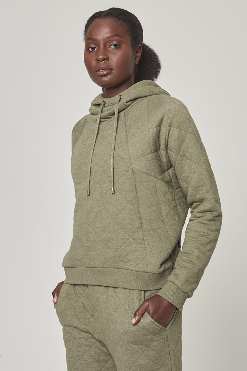 Quilted hoodie discount