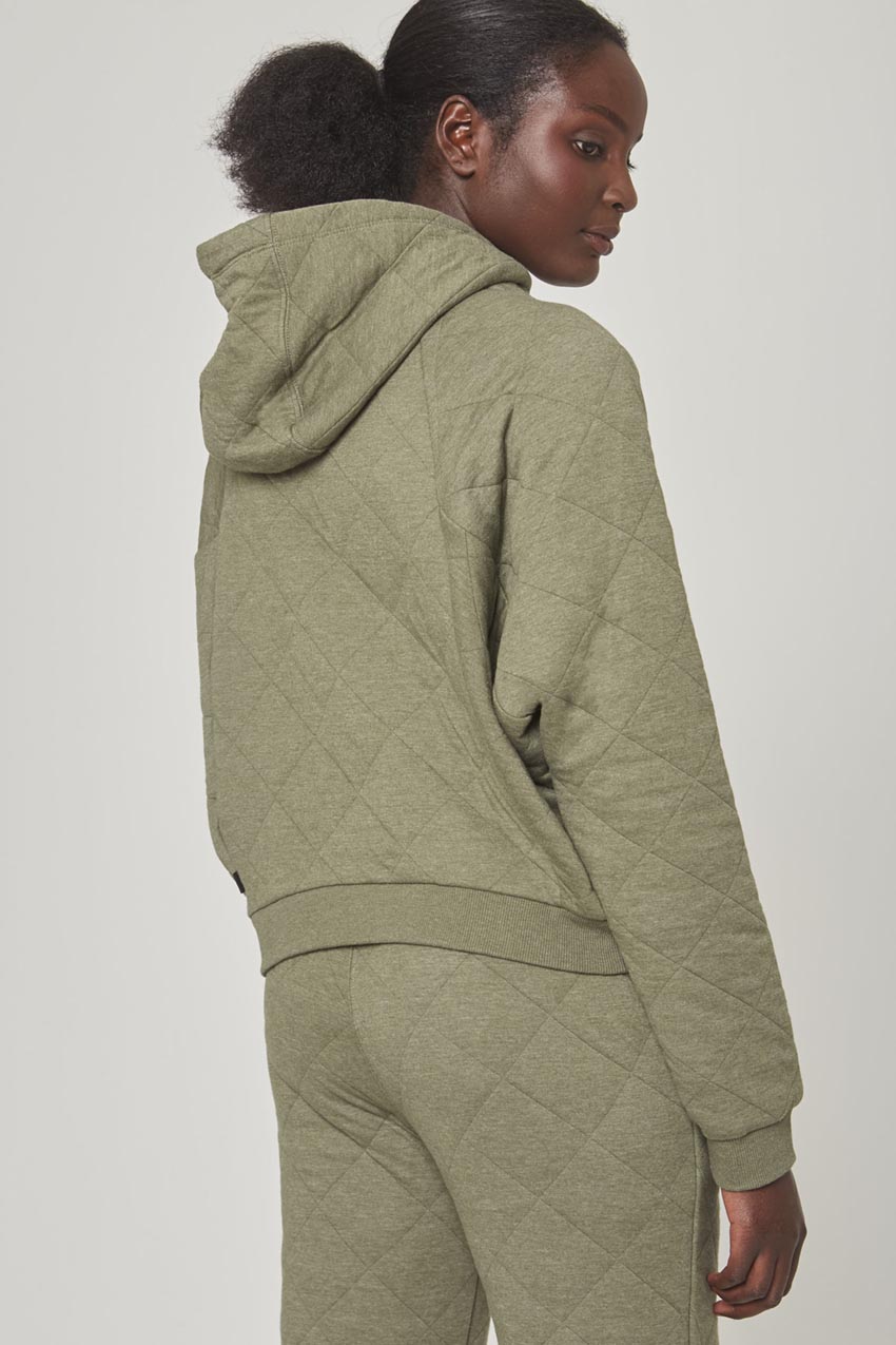 Quilted best sale hoodie women's