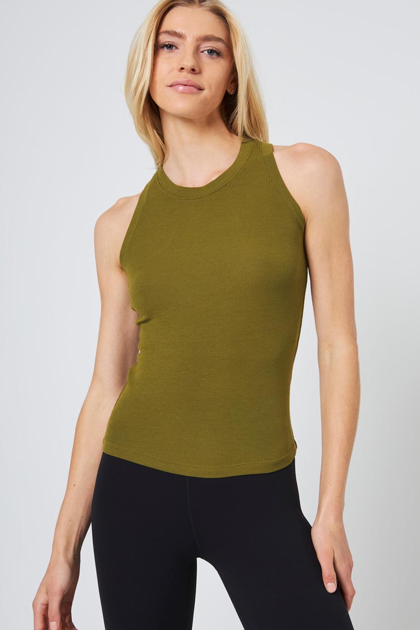 Poise High Neck Ribbed Tank Top – MPG Sport