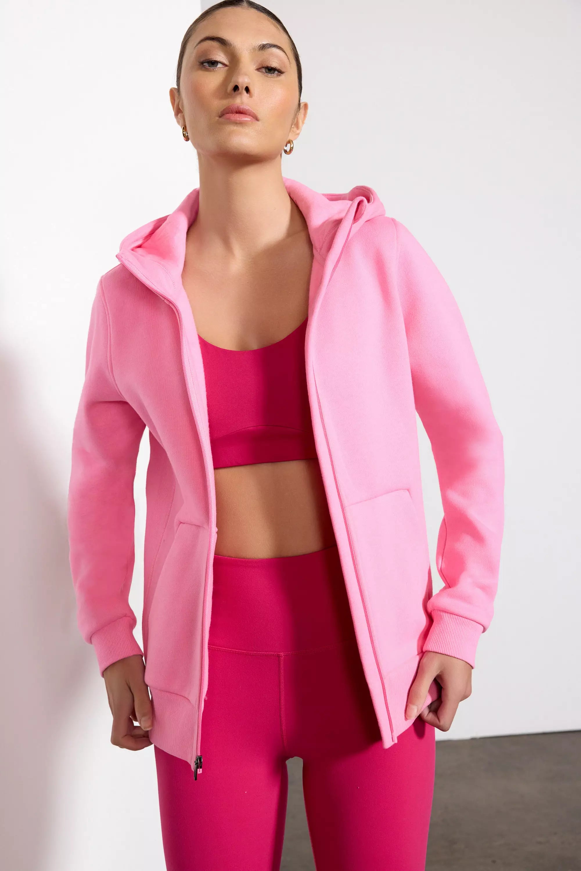 Comfort Fleece Zip-Up Hoodie - Sachet Pink