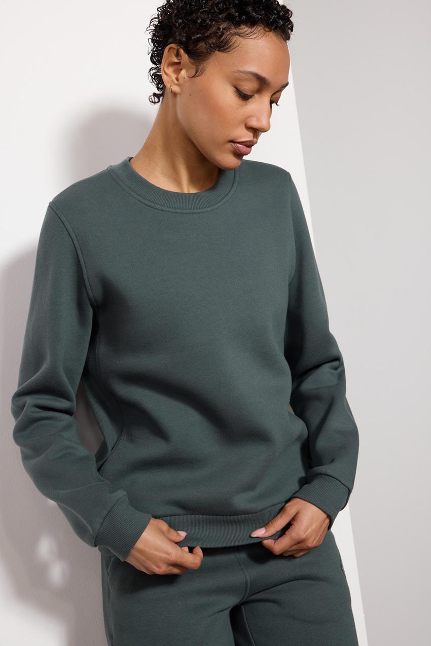 Dark green crew neck sweatshirt 2024 womens