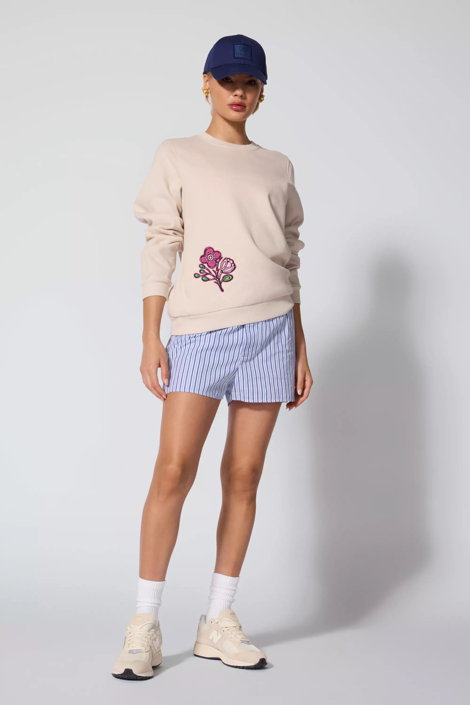 Luxefleece Embroidered Sweatshirt - Stone