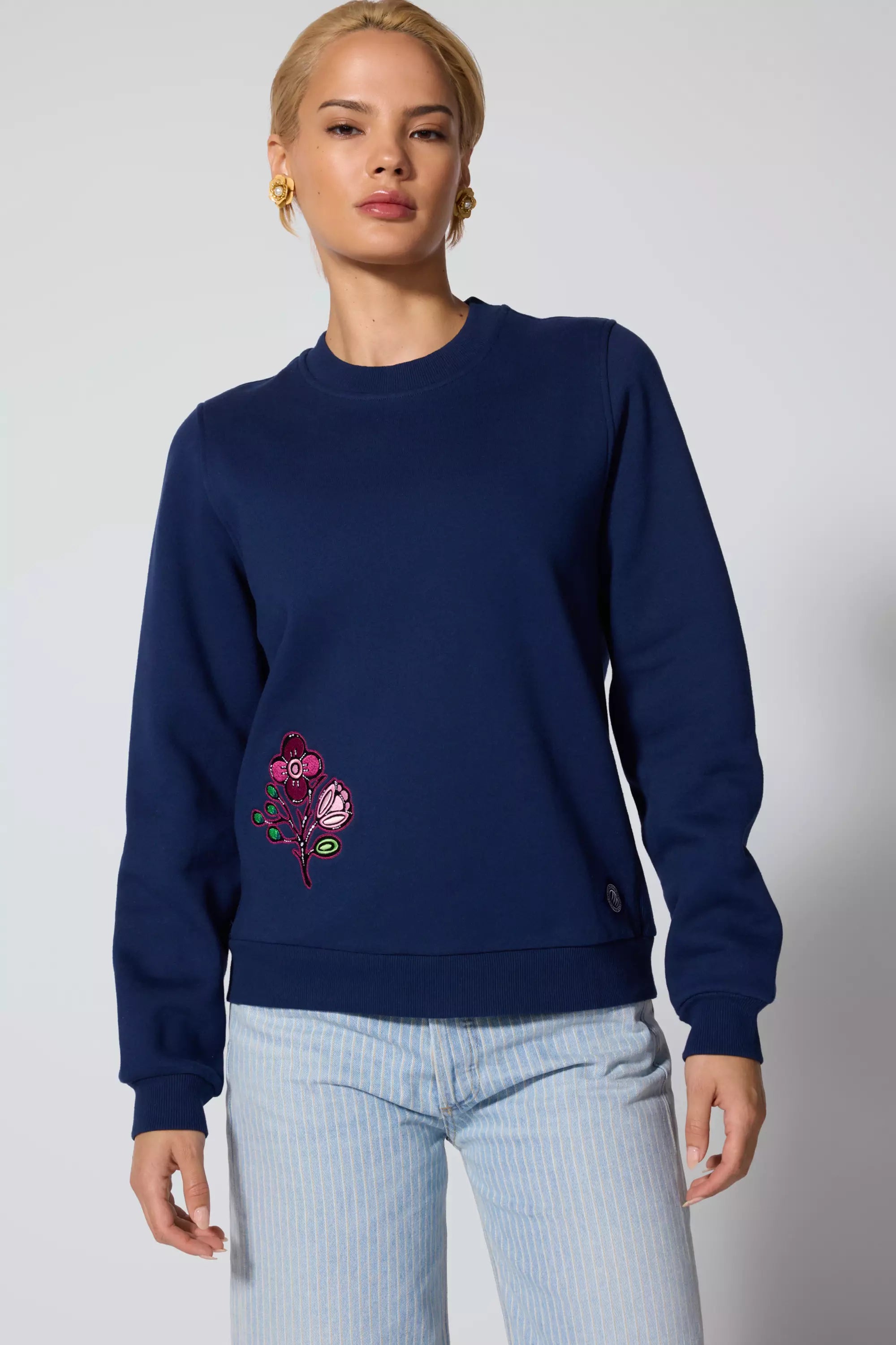 Luxefleece Embroidered Sweatshirt - Navy