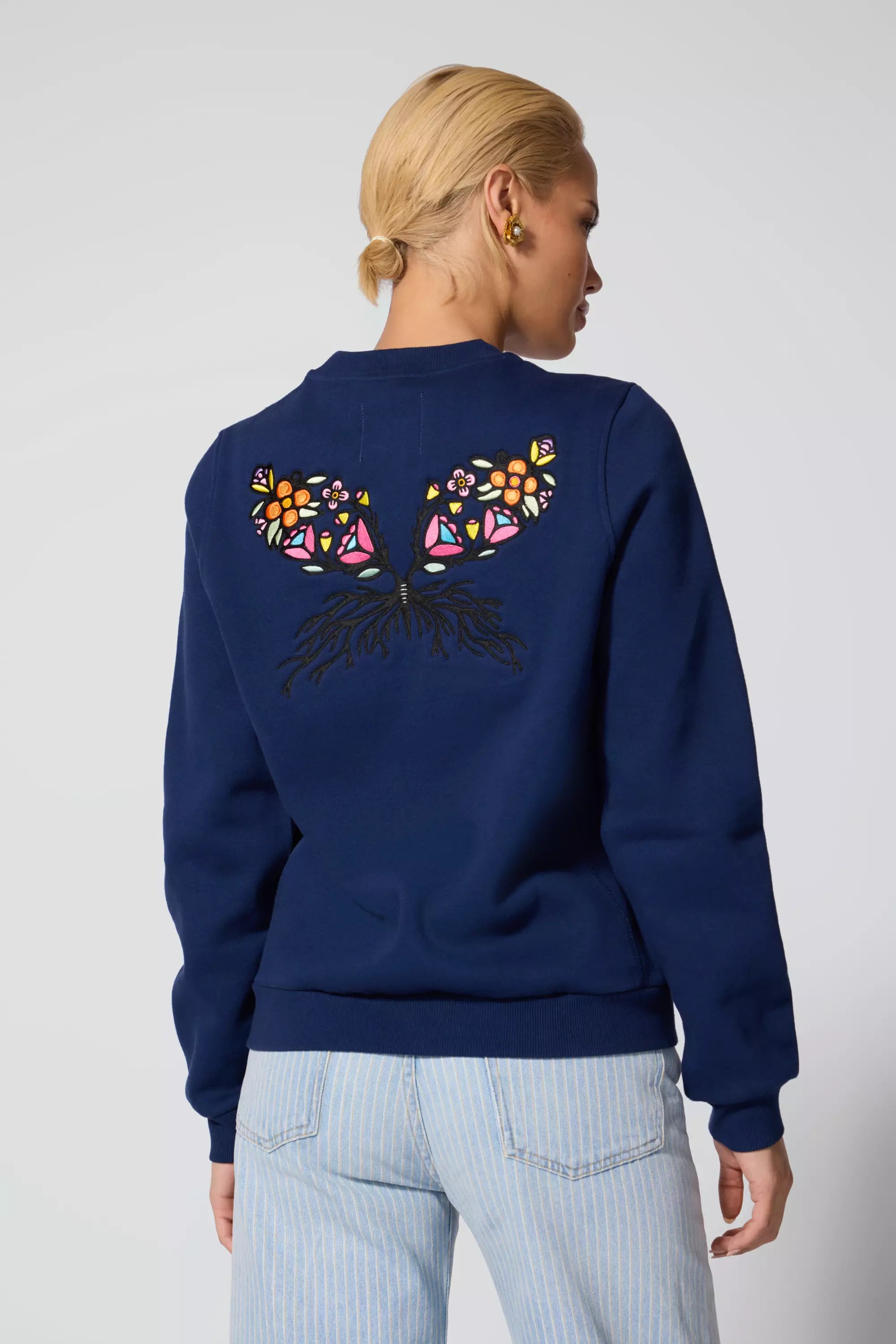 Comfort Fleece Embroidered Sweatshirt - Navy