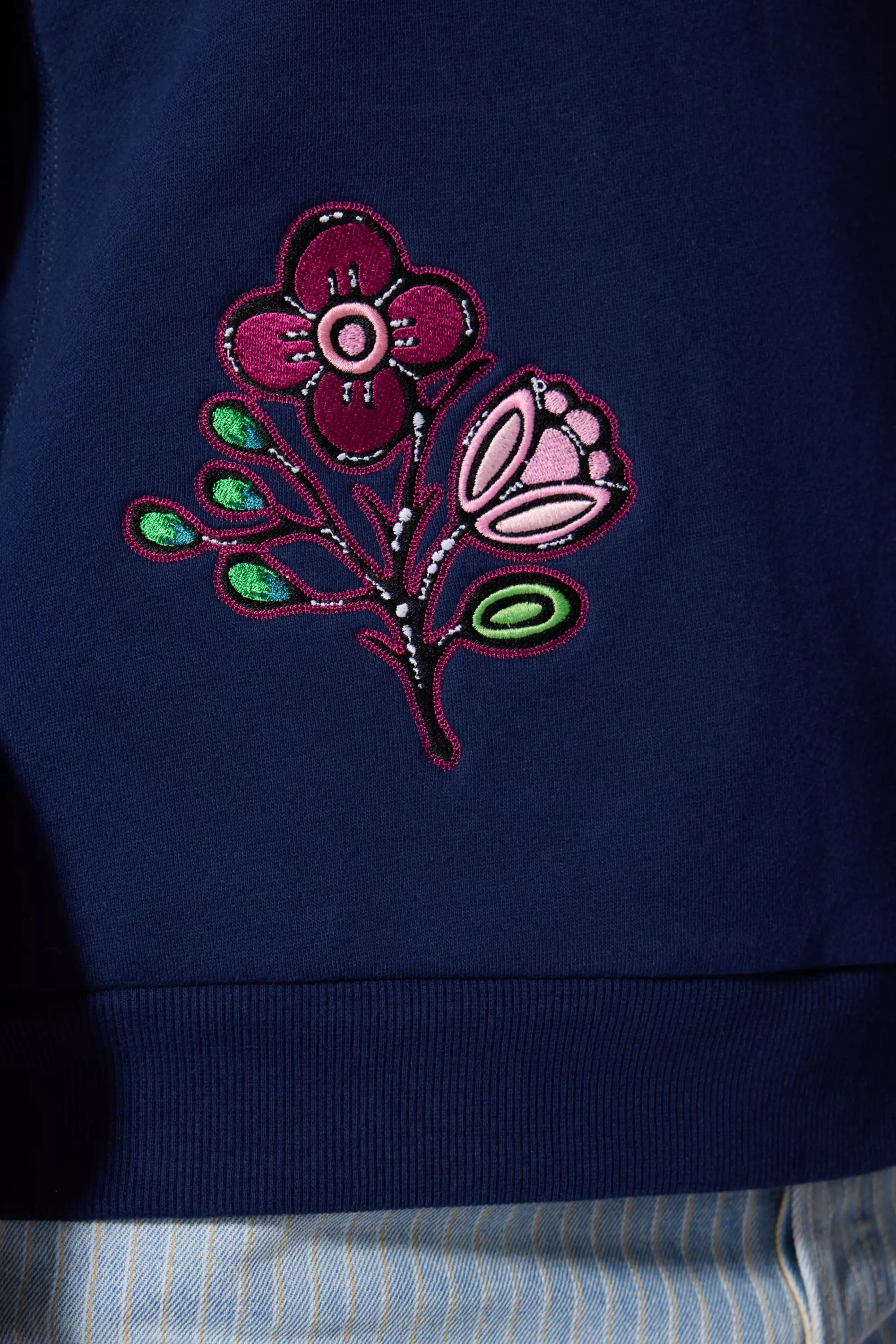 Comfort Fleece Embroidered Sweatshirt - Navy