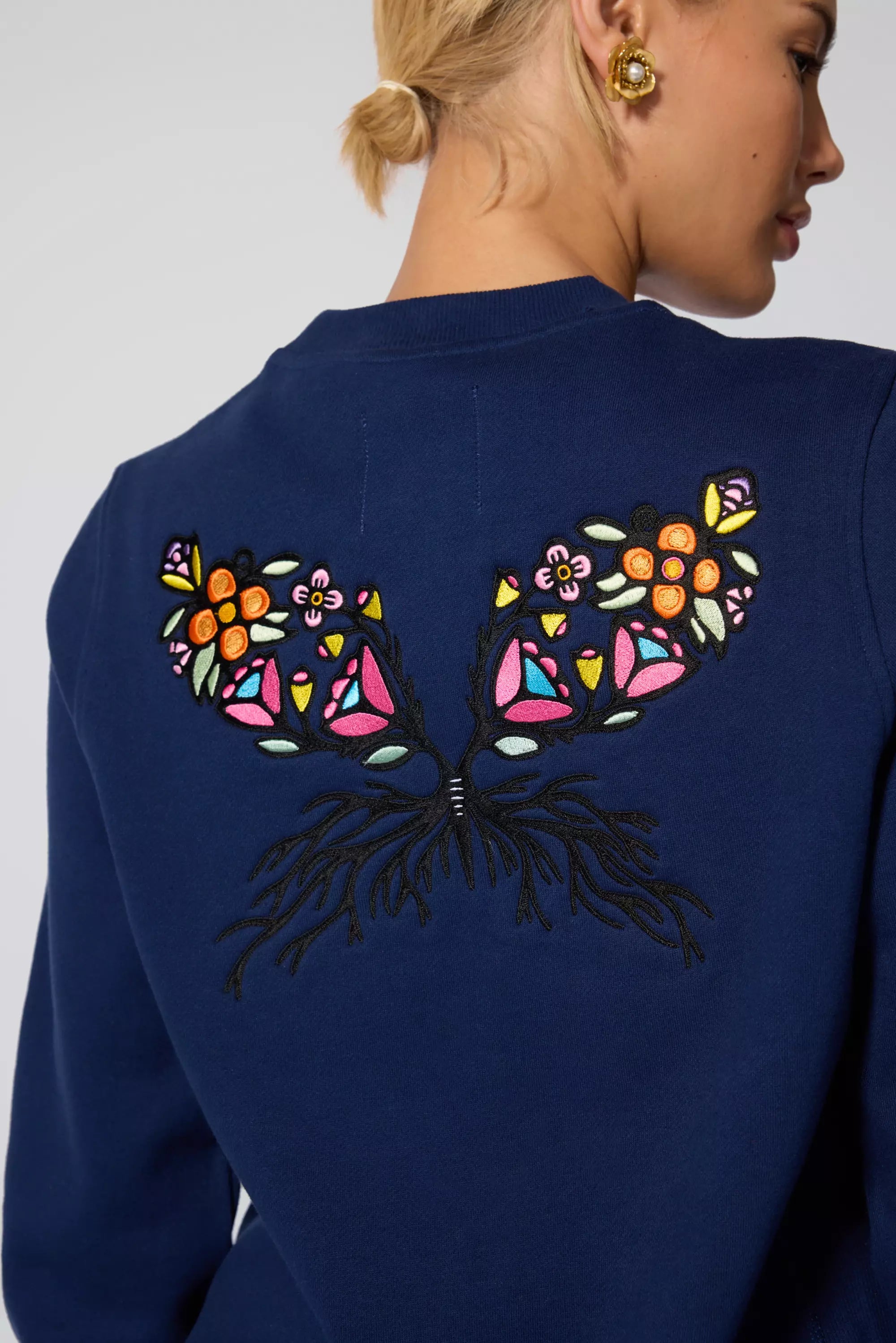 Comfort Fleece Embroidered Sweatshirt - Navy