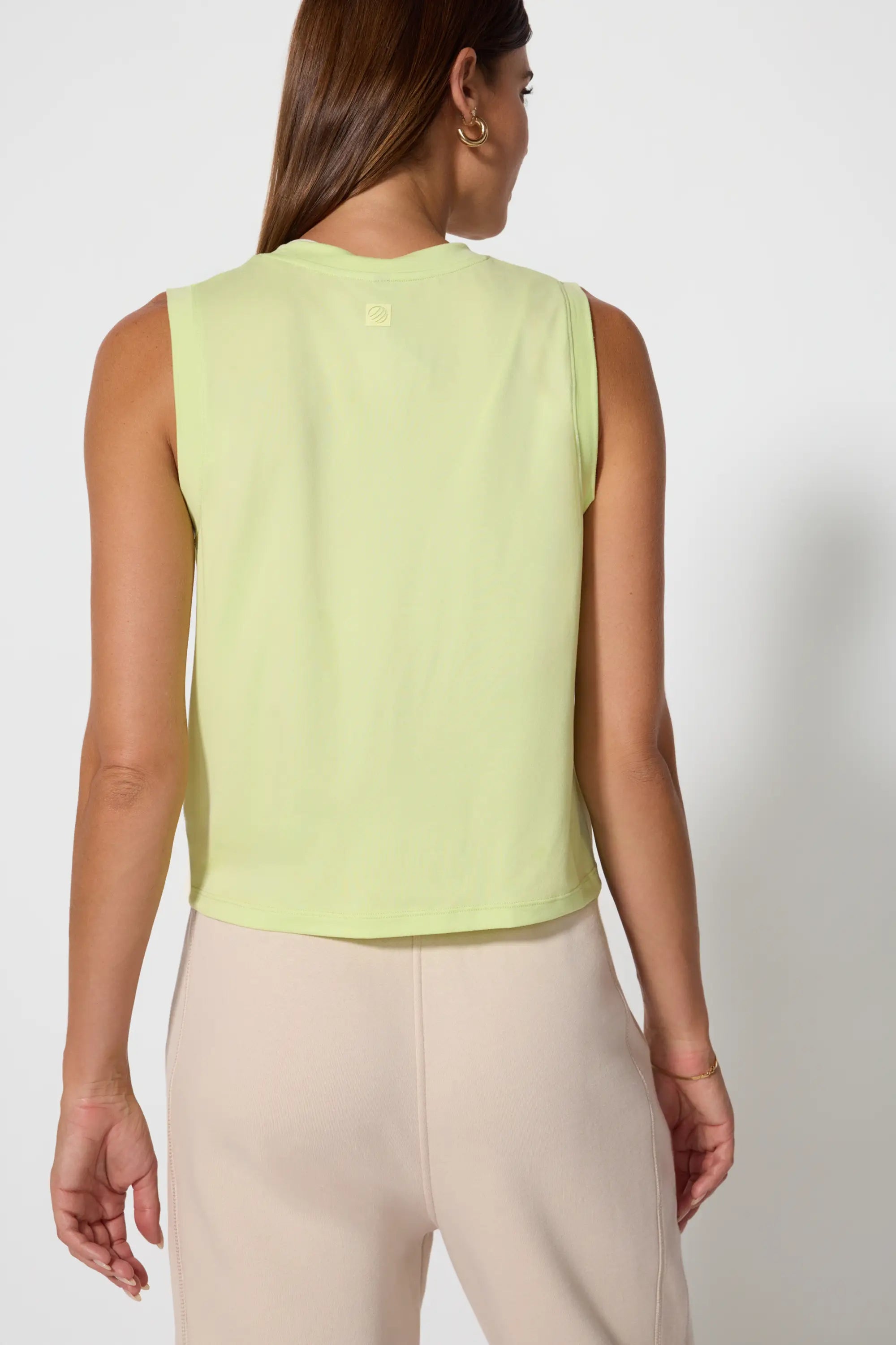 Pace Crop Tank Top - Shadow Lime
