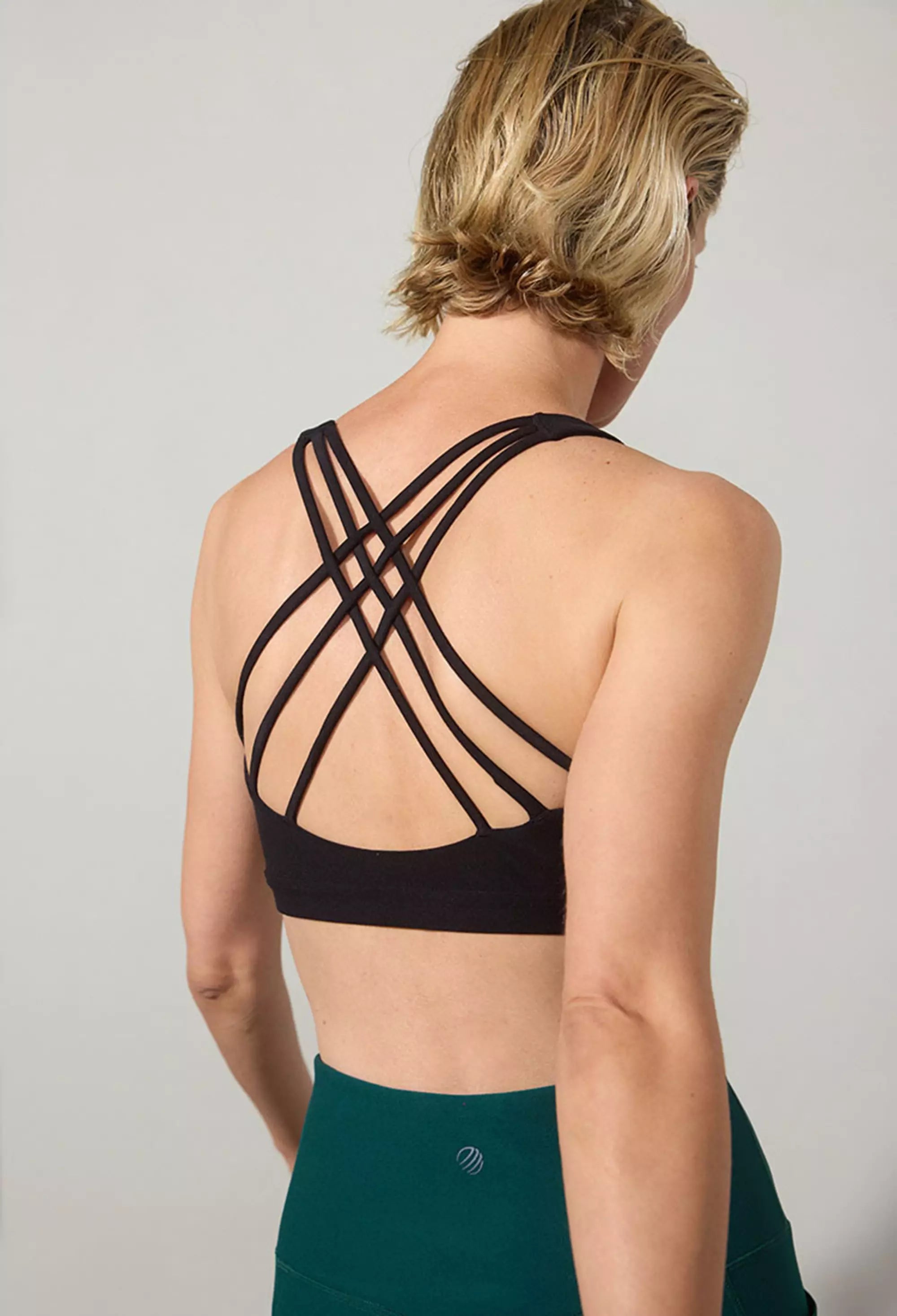 Explore Strappy Bra Peached - Black