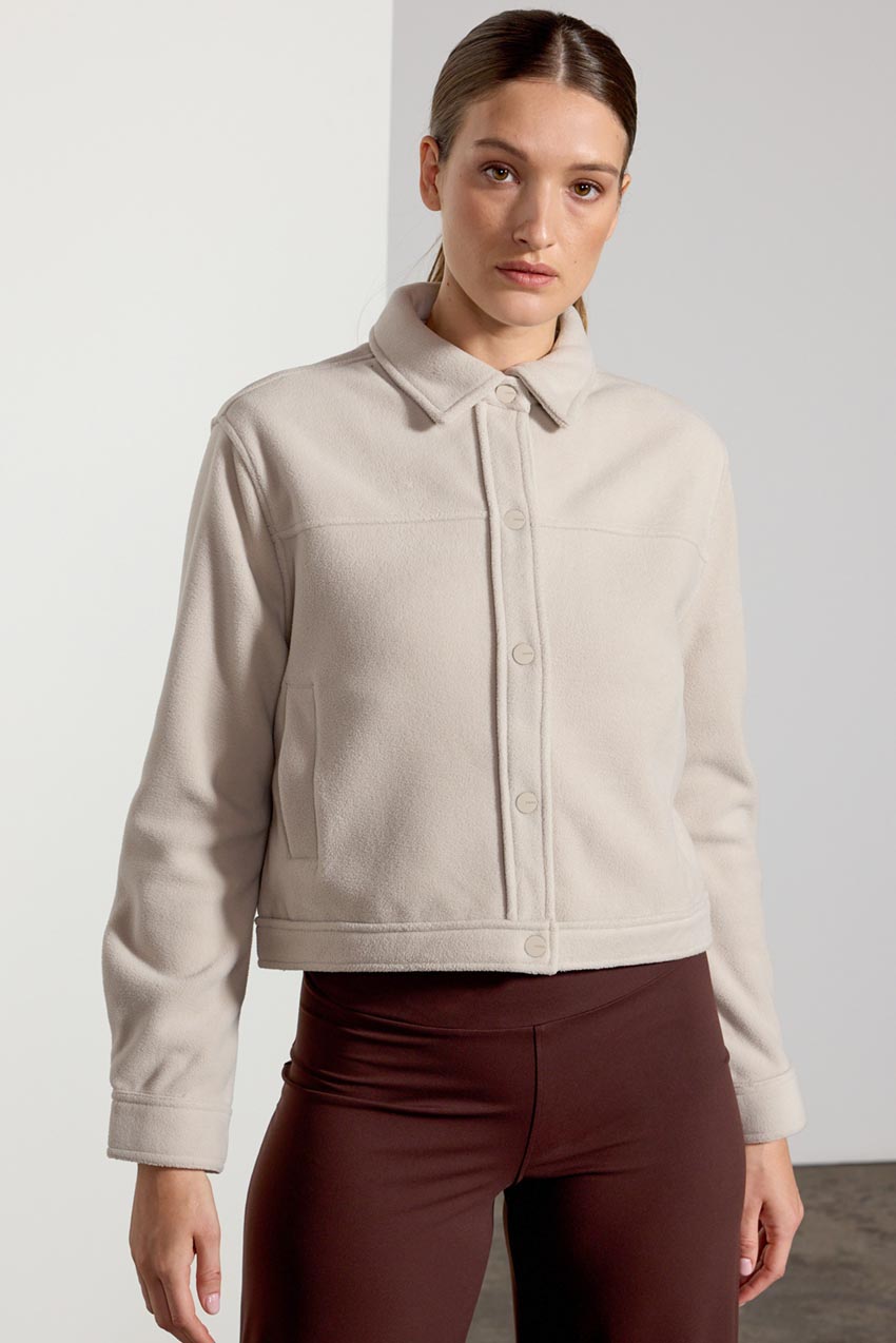 Elevate Recycled Polyester Cropped Shirt Jacket with Welt Pockets – MPG  Sport