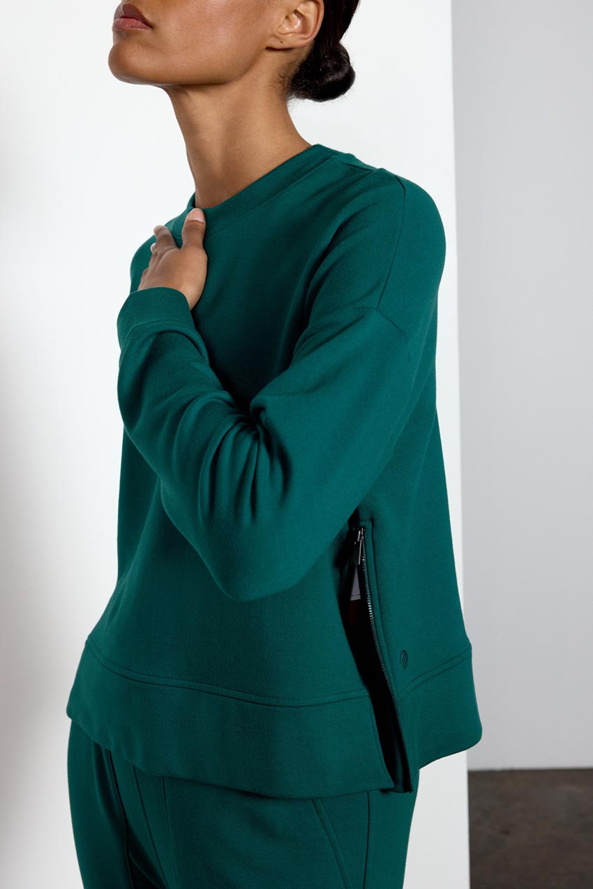 Serenity TENCEL™ Modal Cropped Crew Neck with Zip Slits