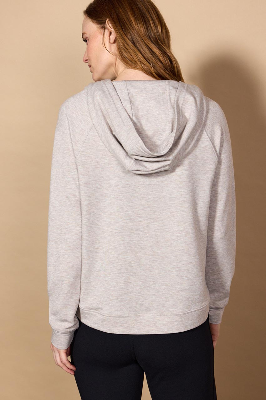 Serene Recycled Polyester TENCEL™ Modal Raglan Hoodie with Button Placket