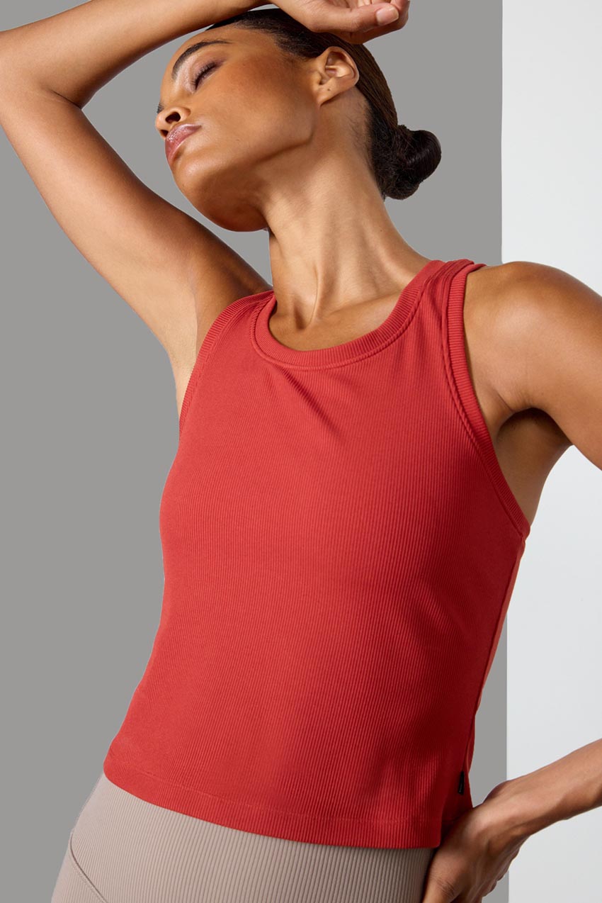 Poise Ribbed Crop Tank Top