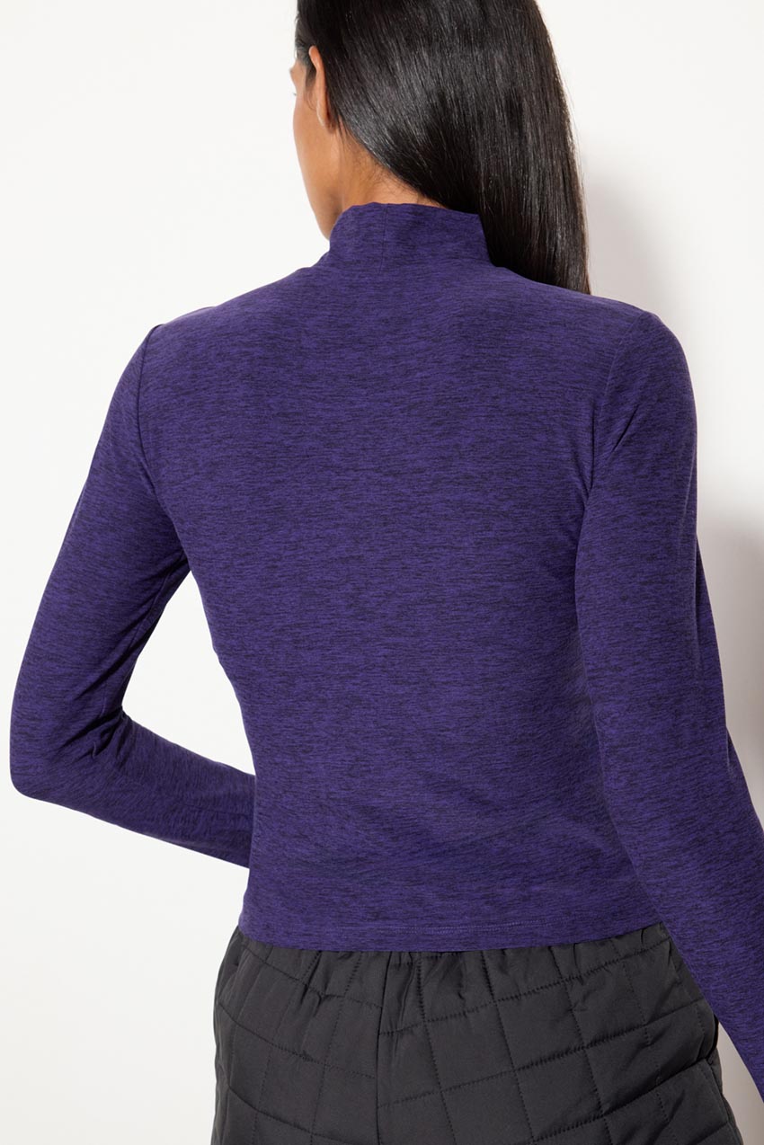 Explore Recycled Polyester High Mock Neck Long Sleeve Fitted Top