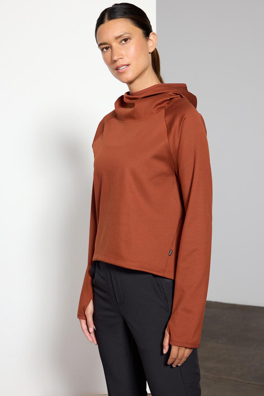 Black Scuba high-neck cotton-blend jersey sweater, lululemon