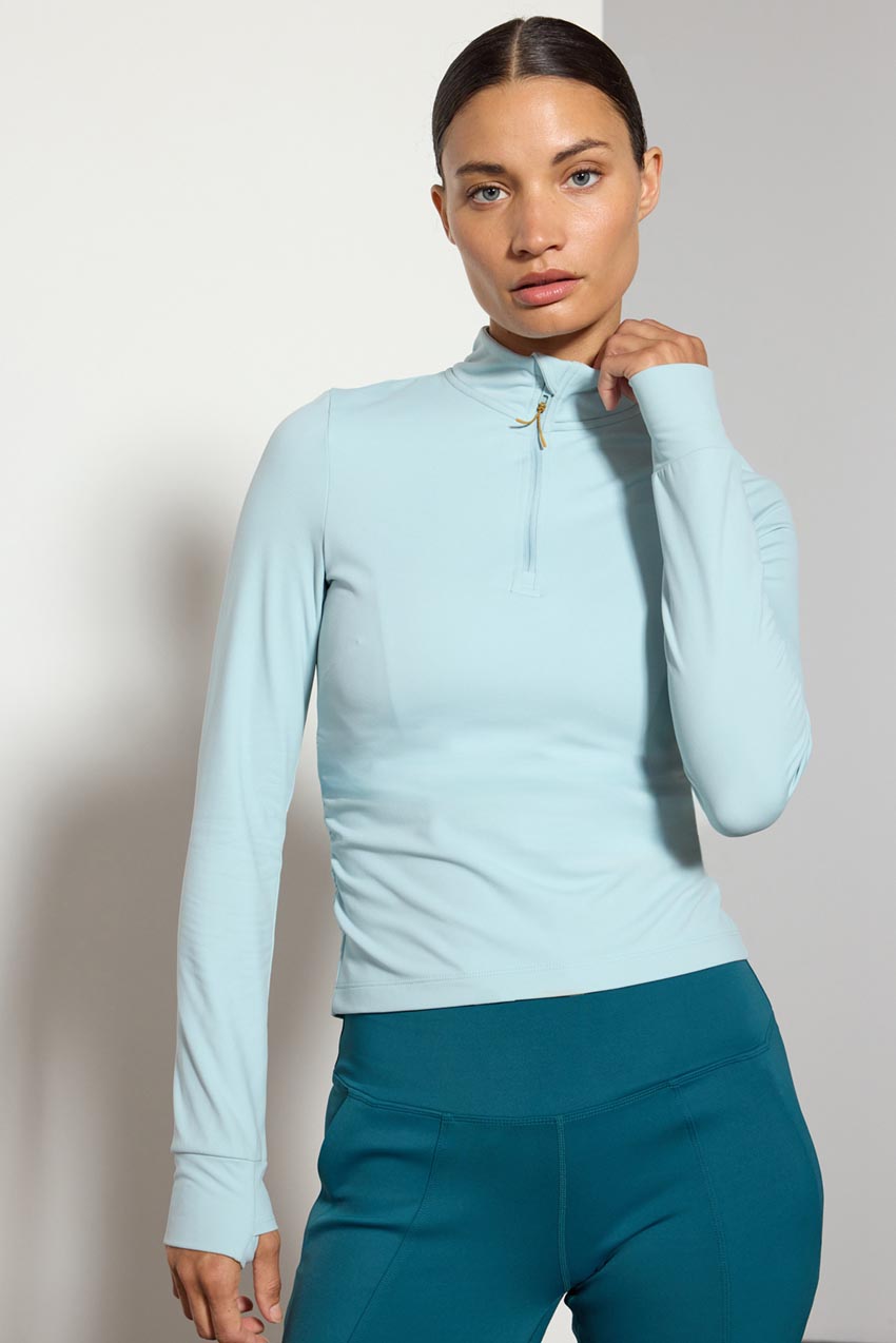 Forge Recycled Nylon Half-Zip Fitted Long Sleeve Top