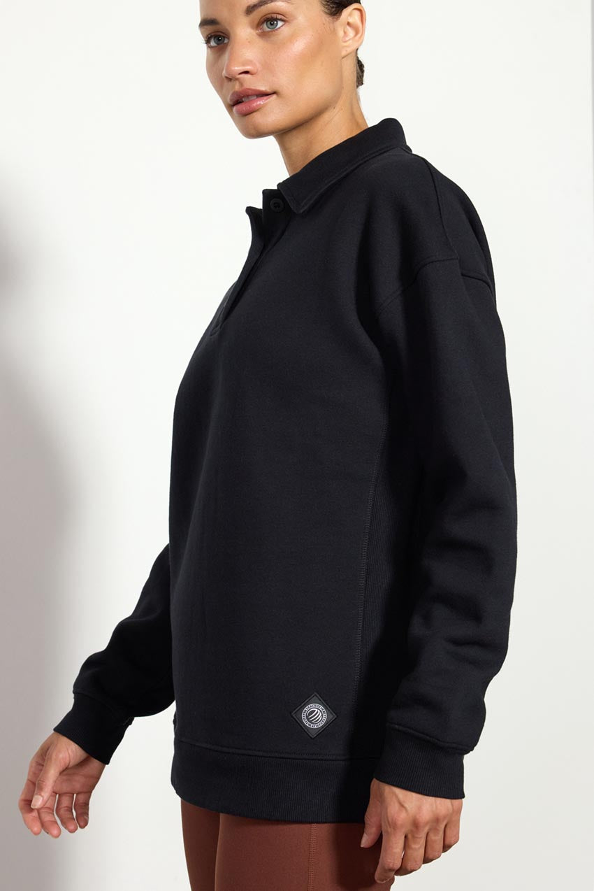 The Comfort Women’s Long Sleeve Polo Sweatshirt