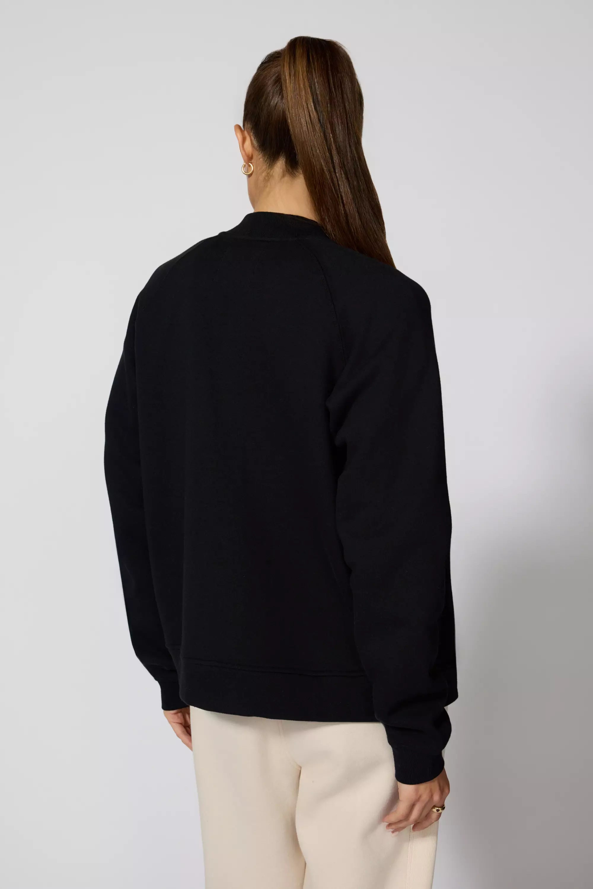 Comfort Fleece Bomber Jacket - Black