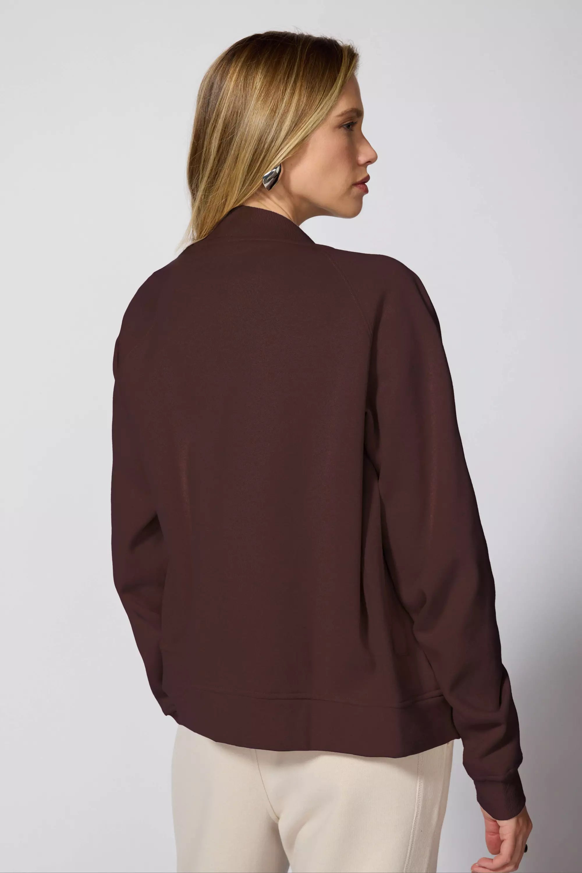 Luxefleece Bomber Jacket - Chocolate Brown