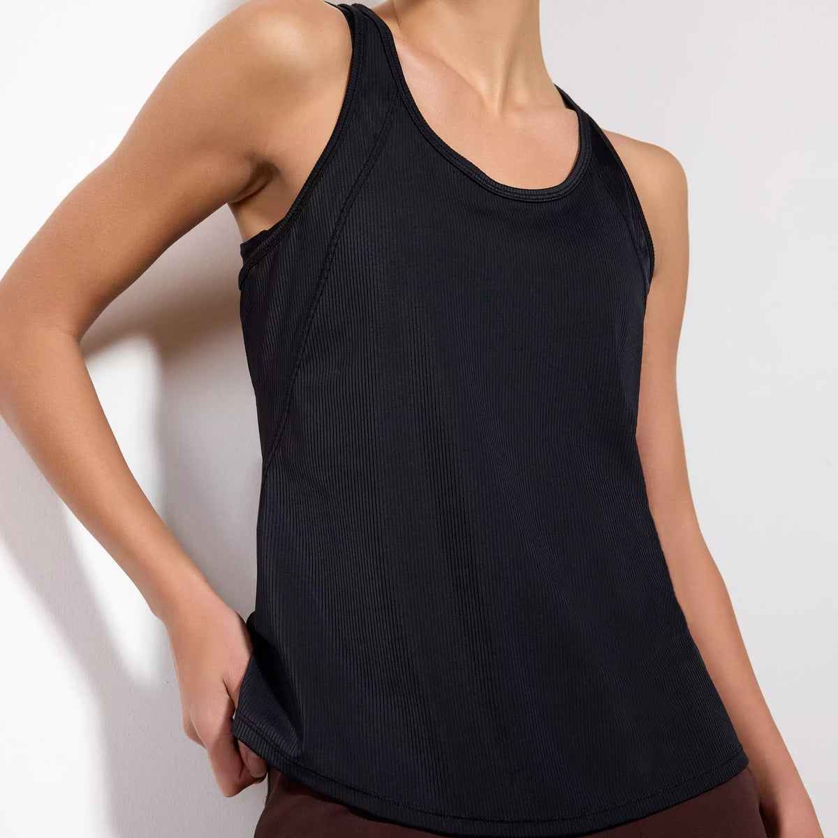 Vivid Racer Back Tank - Black | MPG Sport