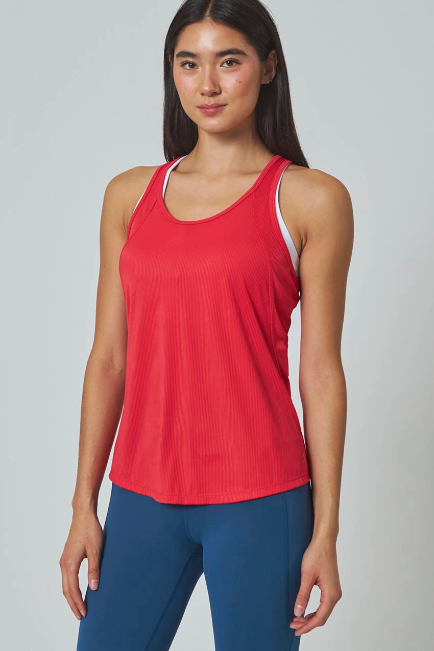 For general description, go to 'Main Product Description' region - Vivid Racer Back Tank - Hibiscus