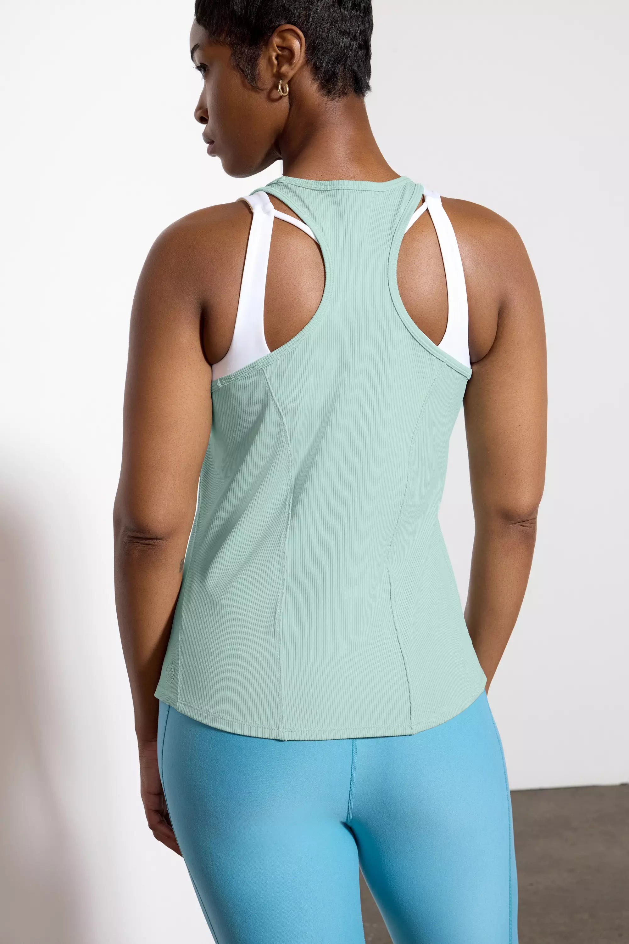 Vivid Racer Back Tank - Blue Haze