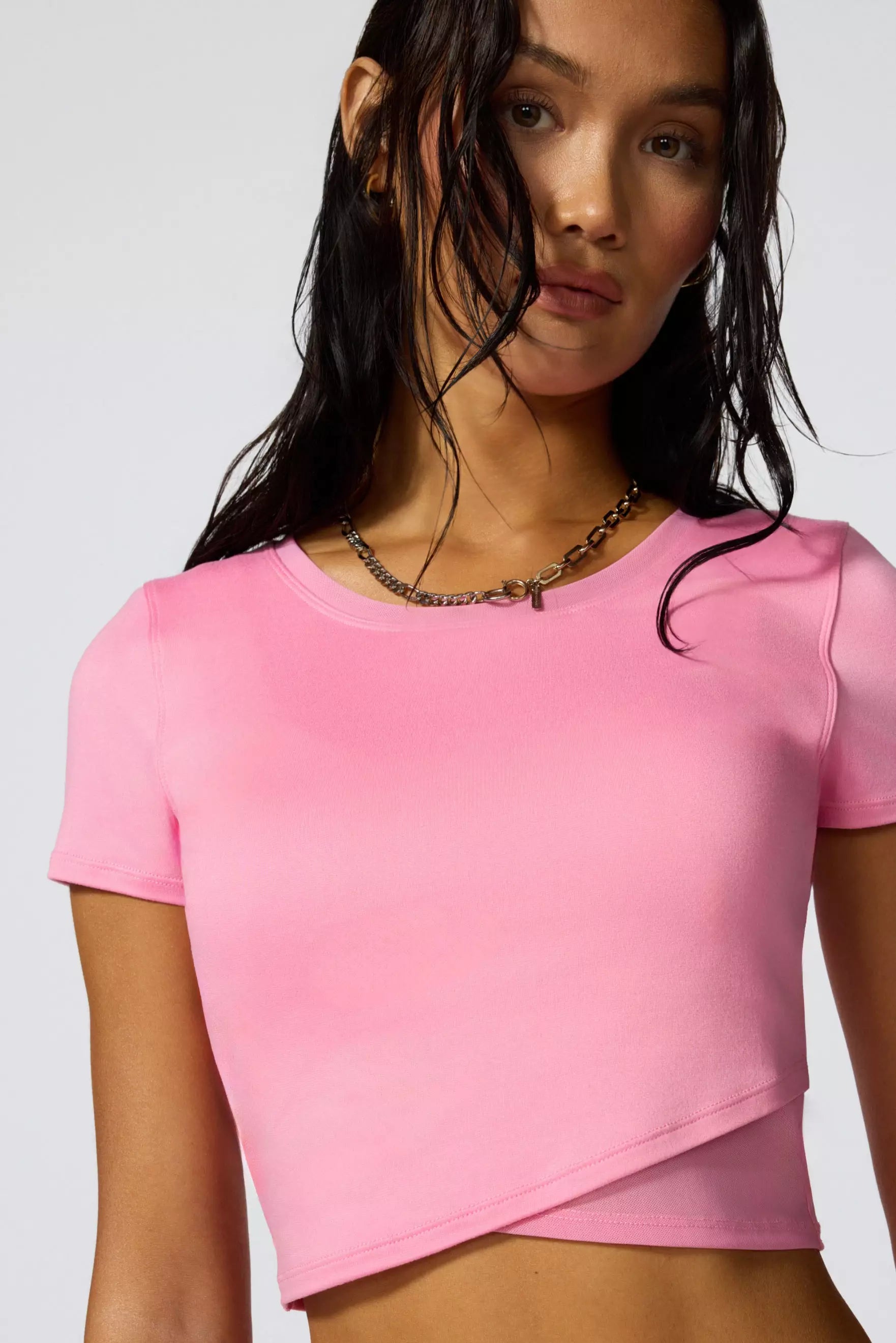 Pace Wrap Tee - Sachet Pink