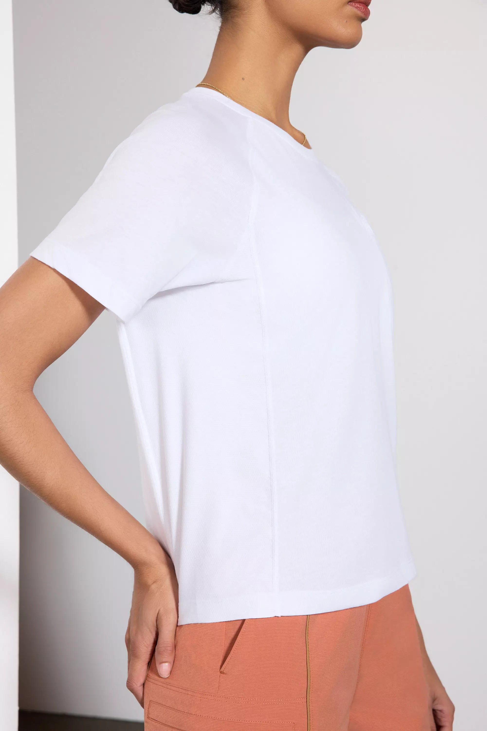 Achieve Pocket Tee with Mesh Panel - White