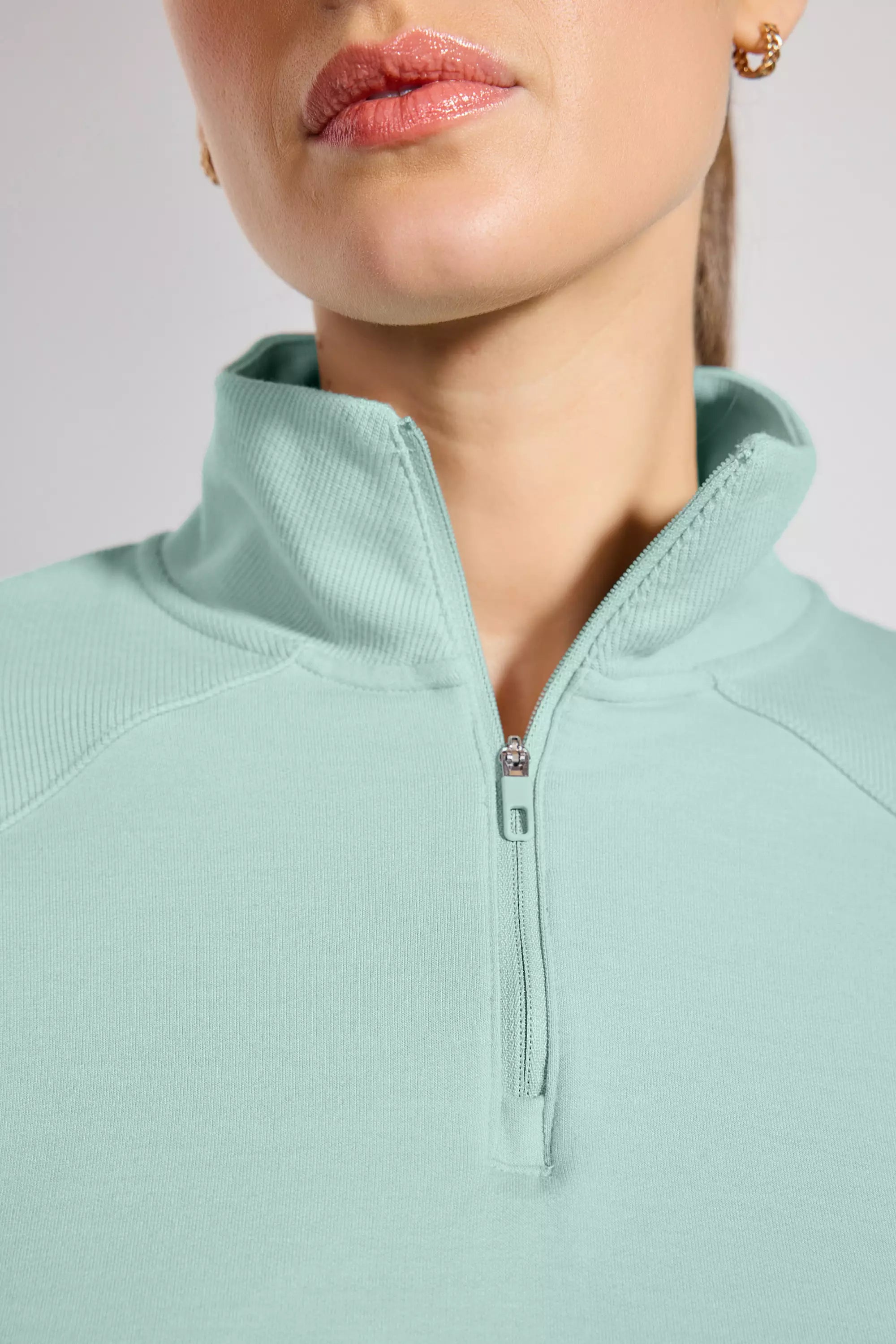 Modal Fleece Relaxed 1/4 Zip - Blue Haze