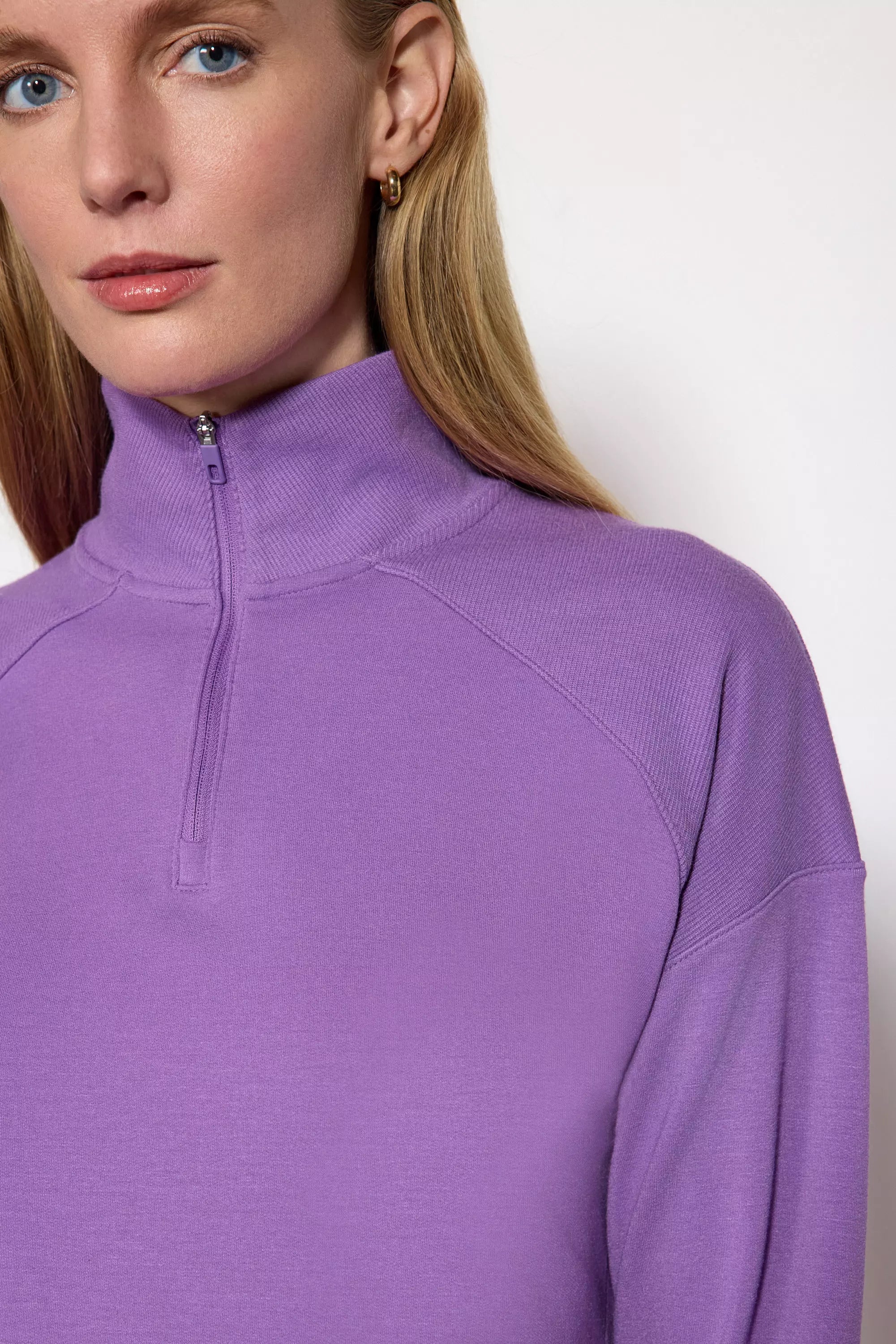 Lellón acogedor Relajado 1/4 Zip - Dewberry