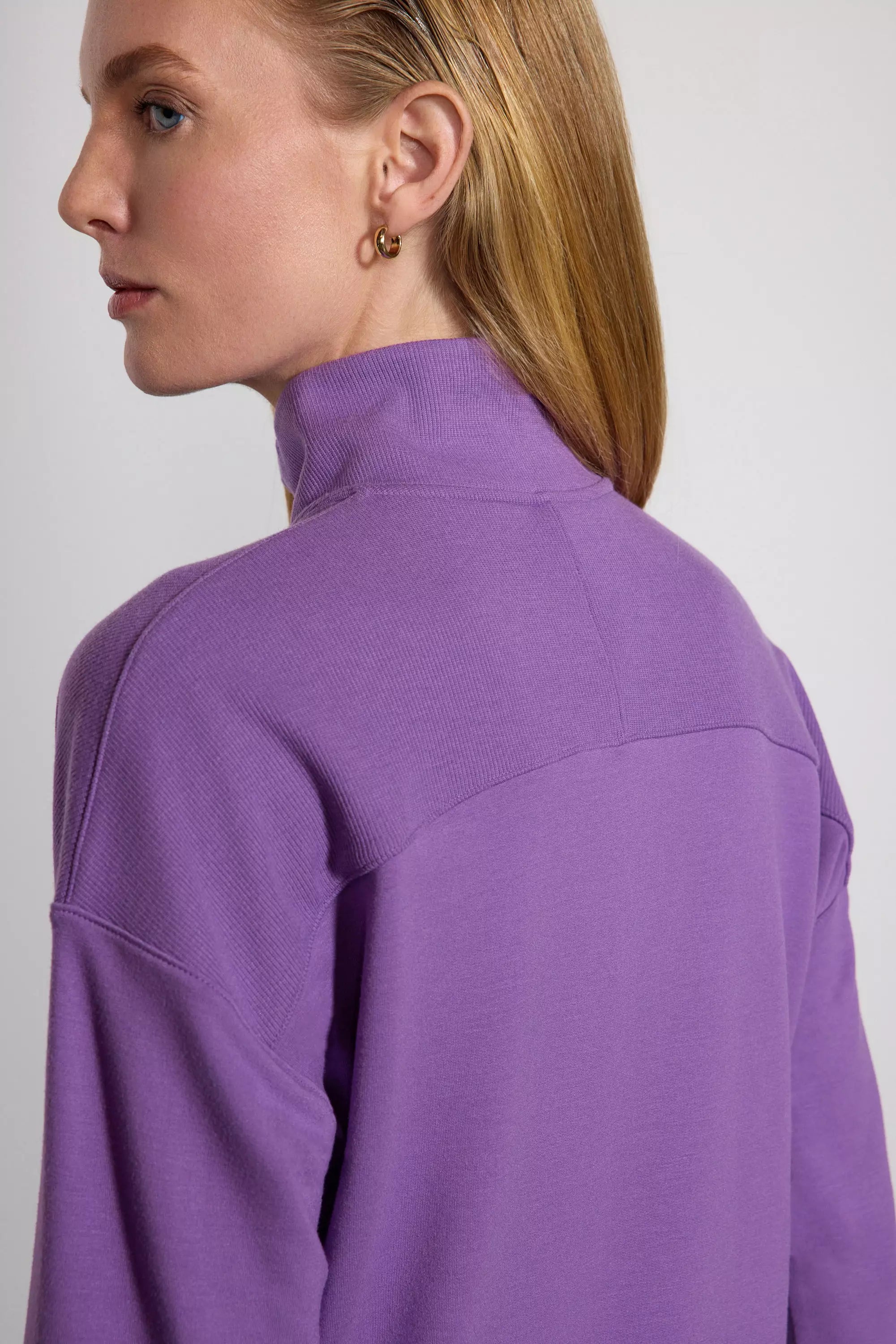 Lellón acogedor Relajado 1/4 Zip - Dewberry