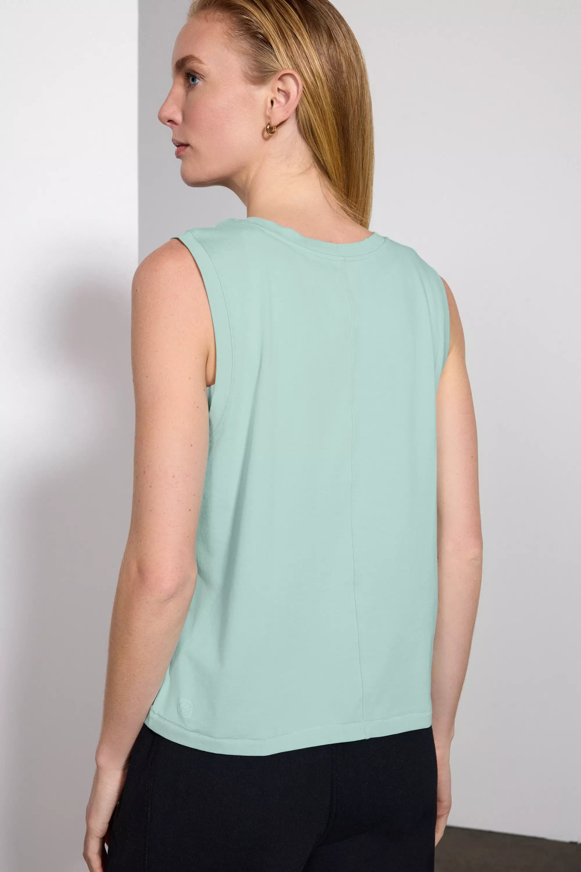 Pima Cotton Boyfriend Tank - Blue Haze