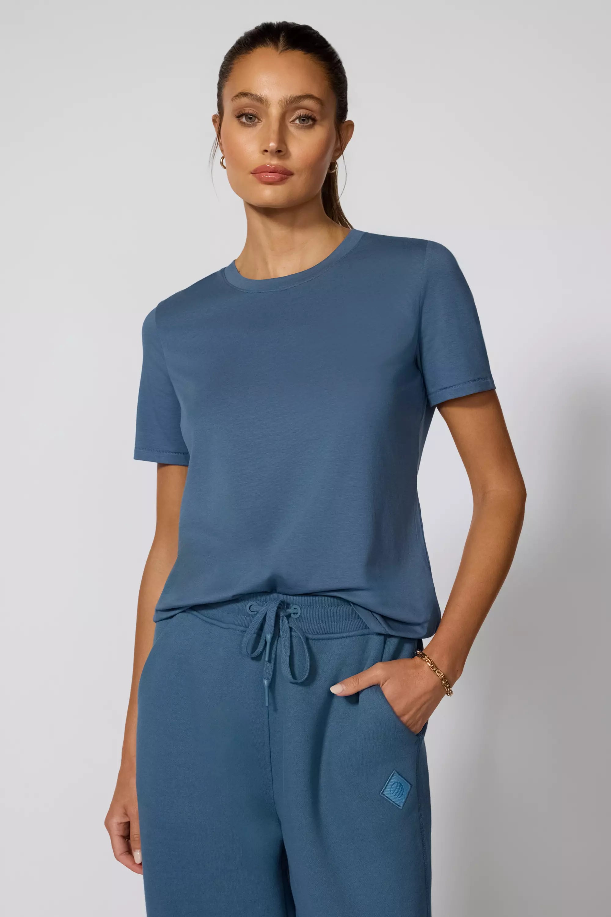 Pima Cotton Classic Fit Tee - Bleu à l'essence