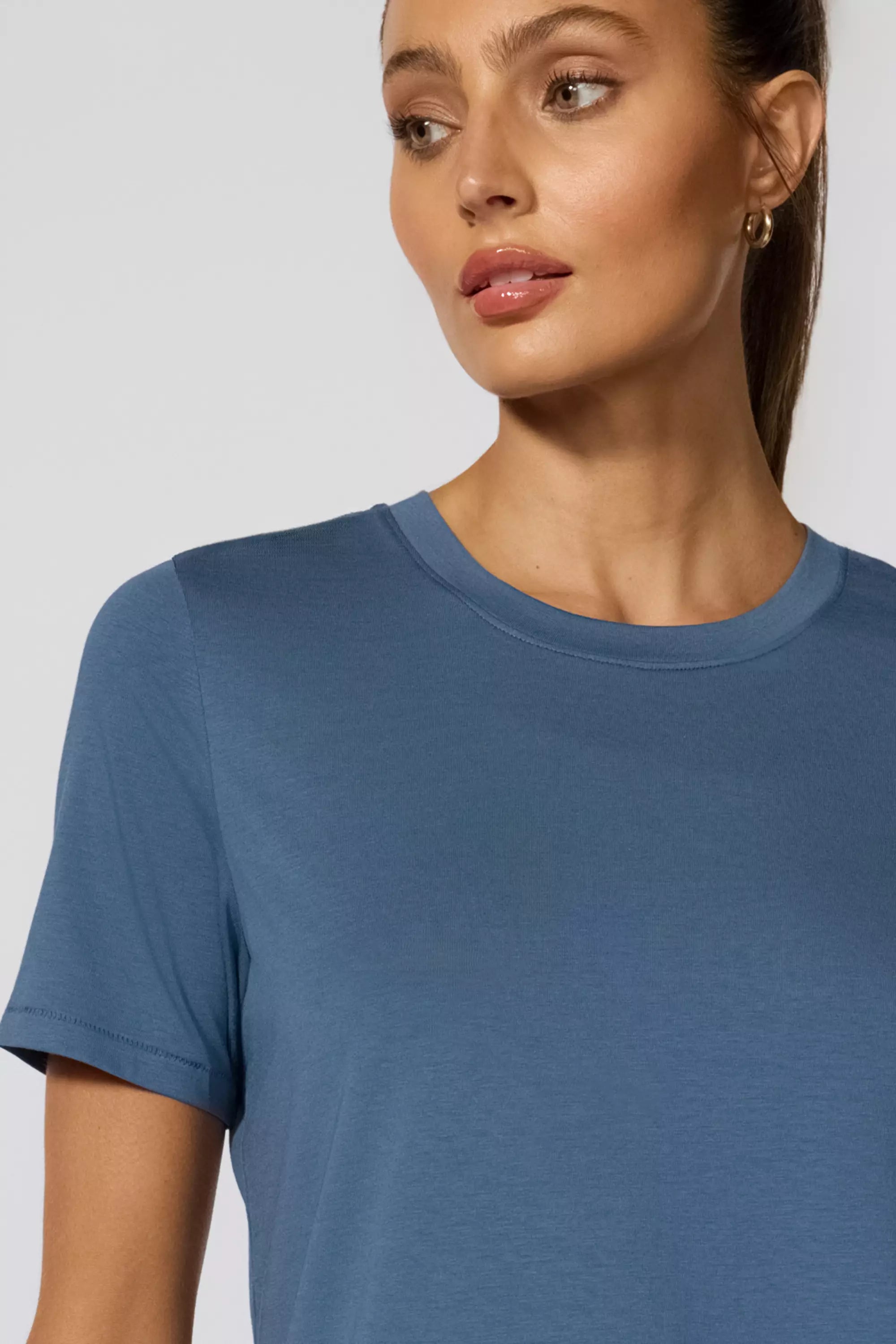 Pima Cotton Classic Fit Tee - Bleu à l'essence