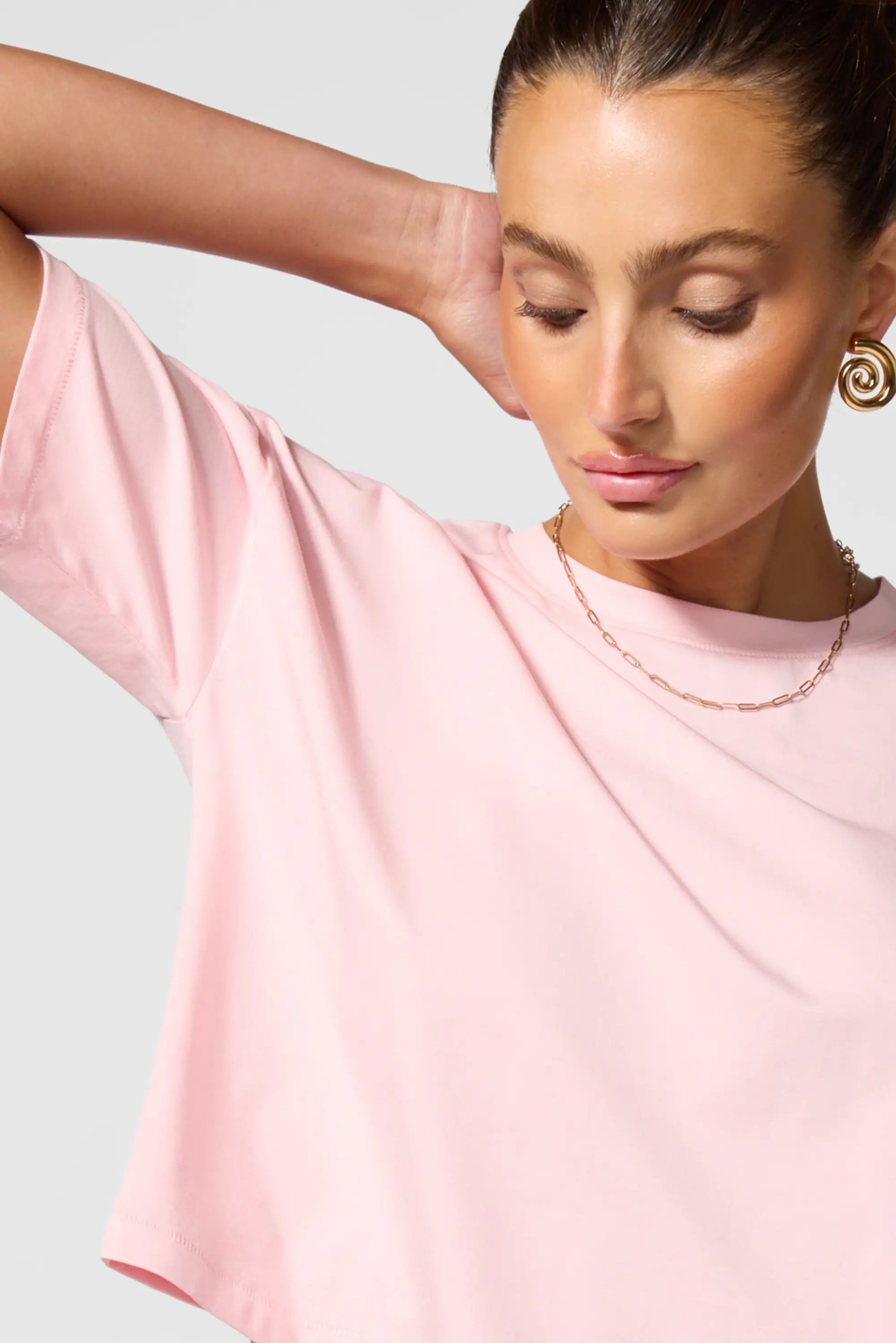 Pima Cotton Boyfriend Tee - Baby Pink