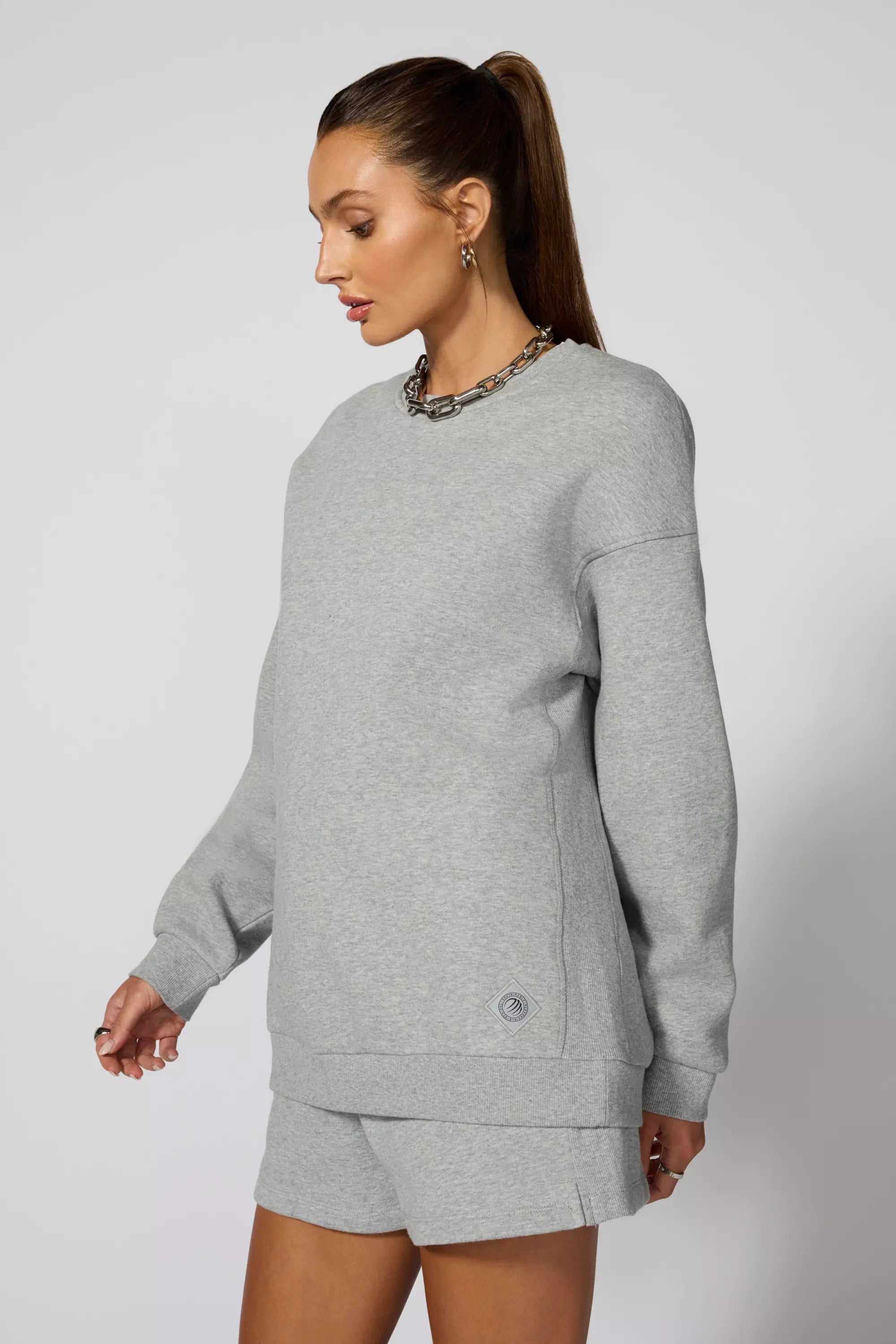 Sweat-shirt détendu Luxefleece - béton HTR