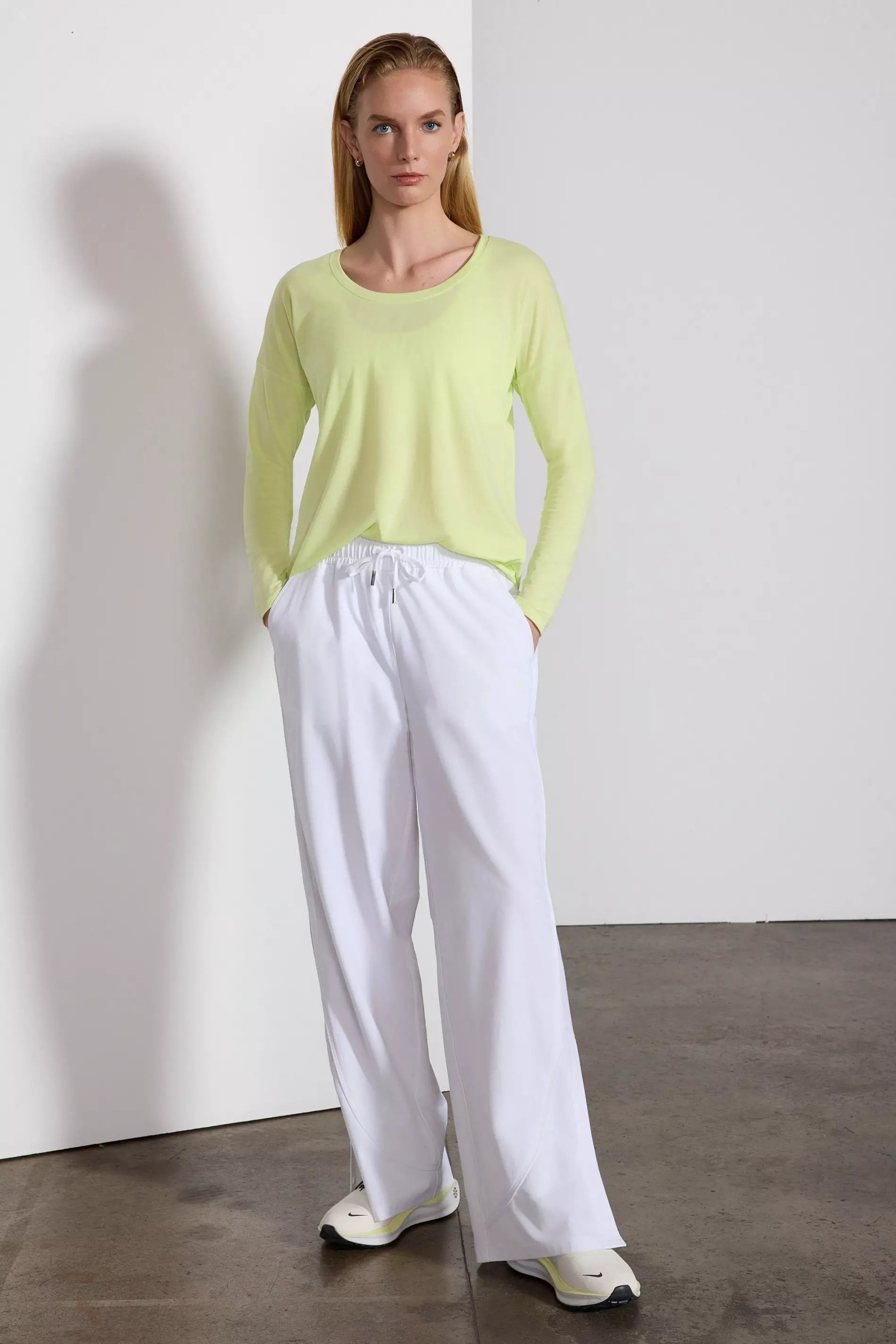 Performance Knit Long Sleeve Tee - Shadow Lime