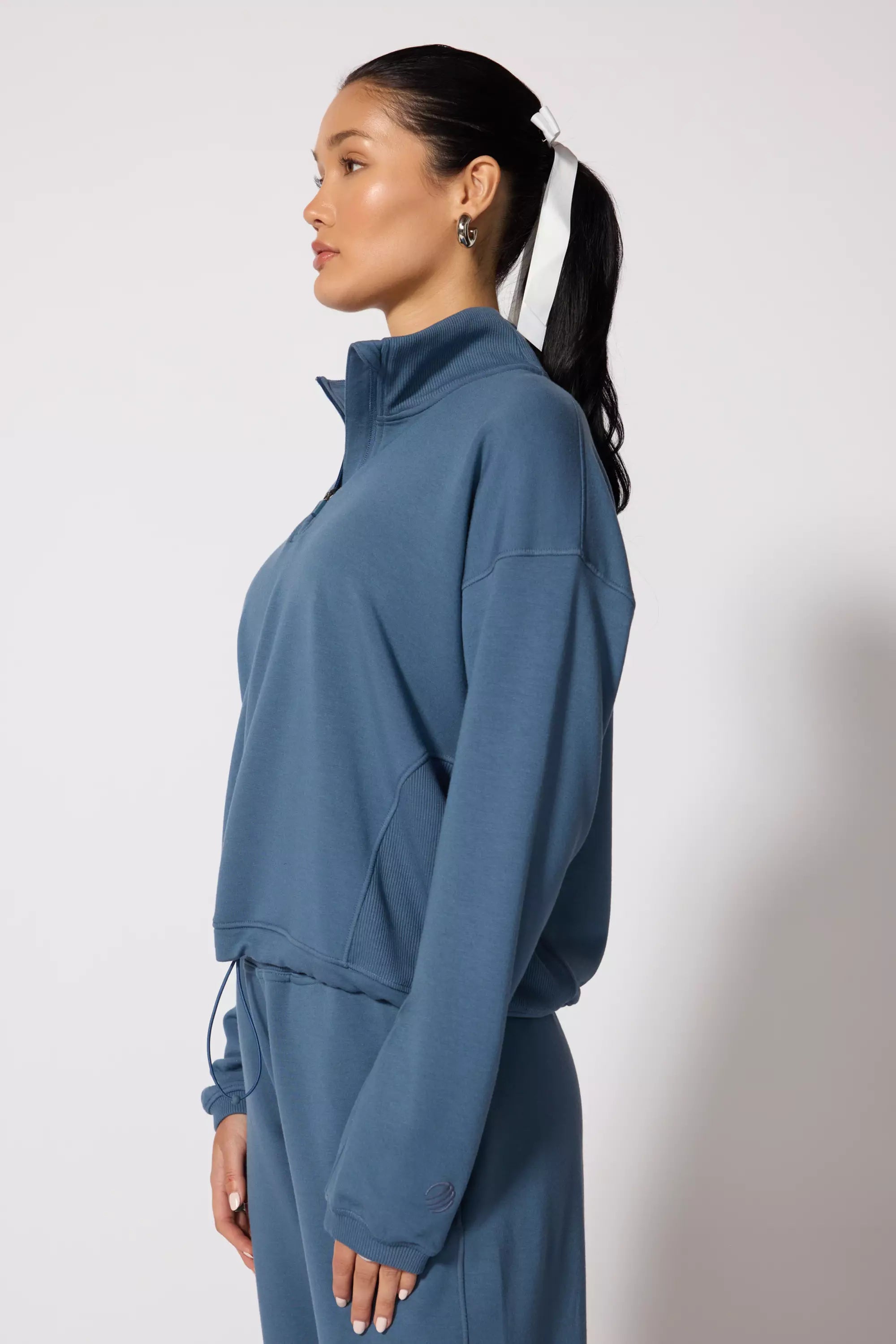 Serenity 1/4 Zip - Azul de gasolina