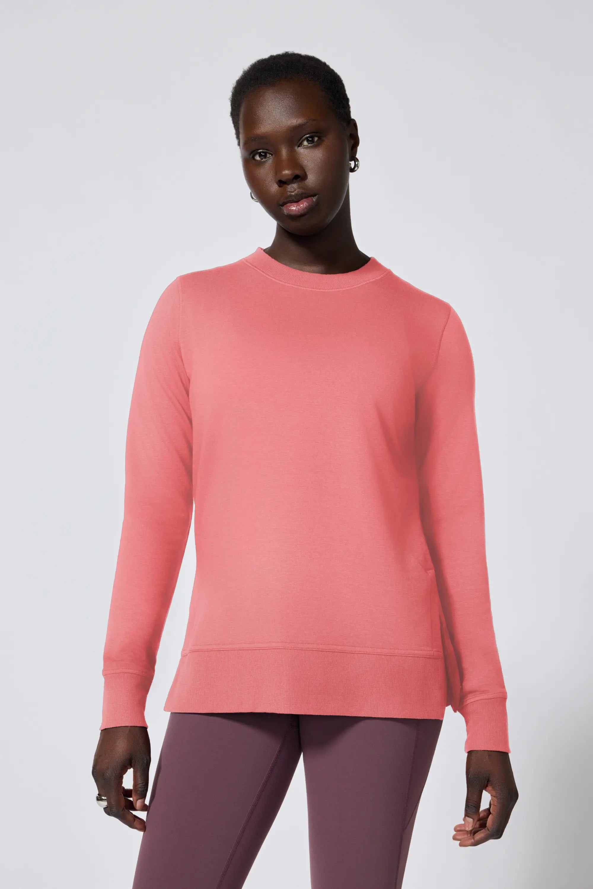 Cozy Fleece Relaxed Pullover - Mineral Red