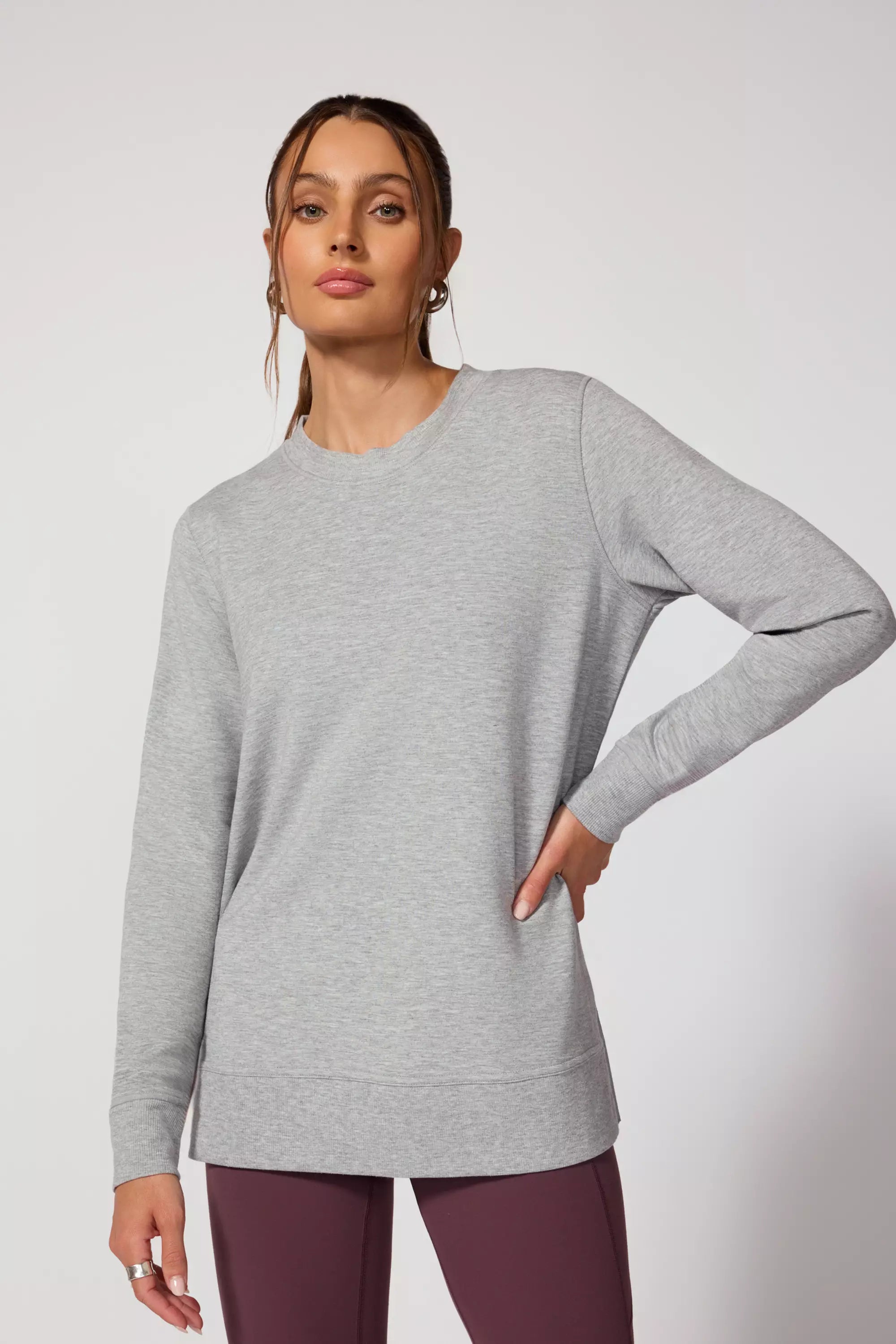 Cozy Fleece Relaxed Pullover - Htr Concrete