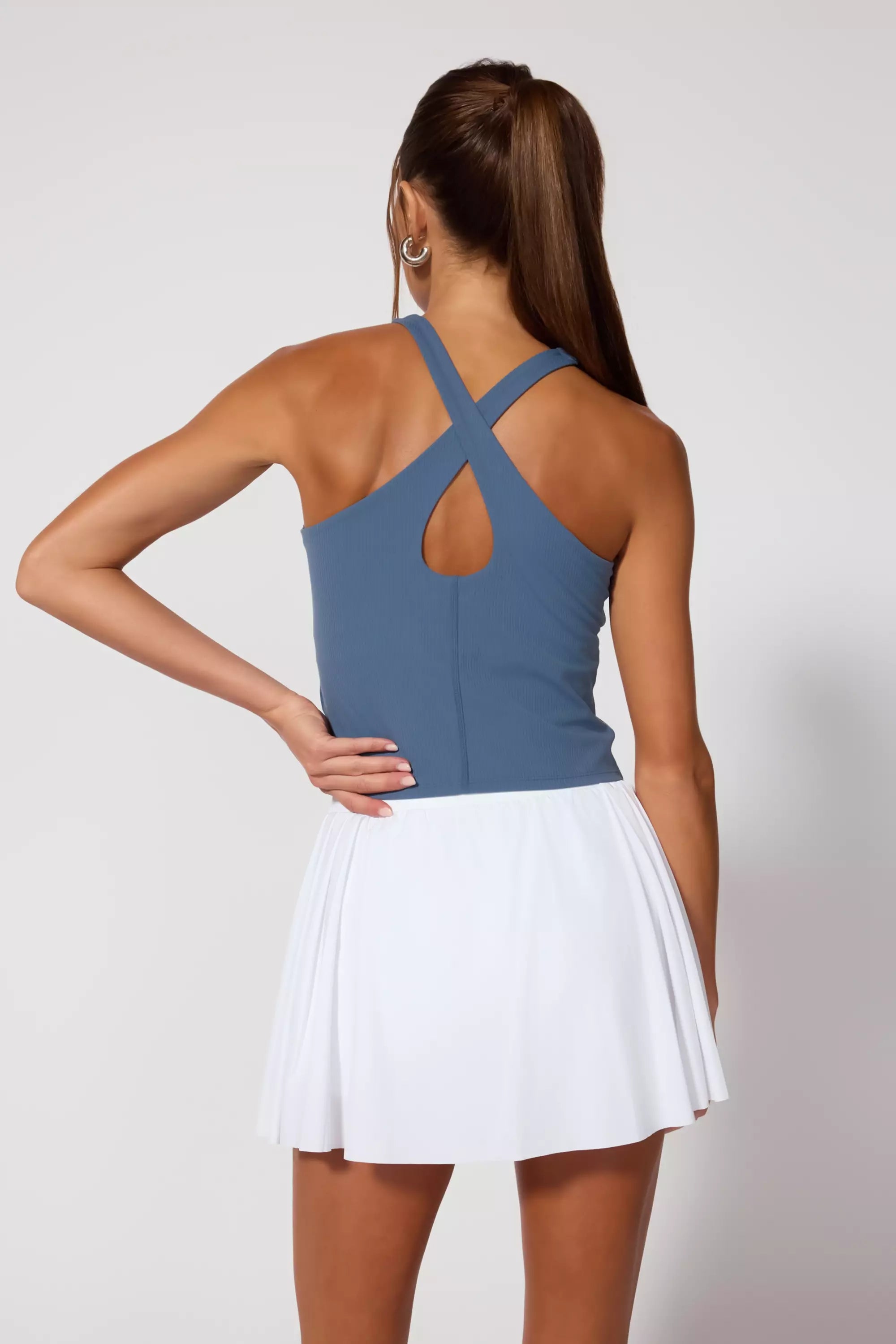 Ribbed Studio Tank - Petrol Blue