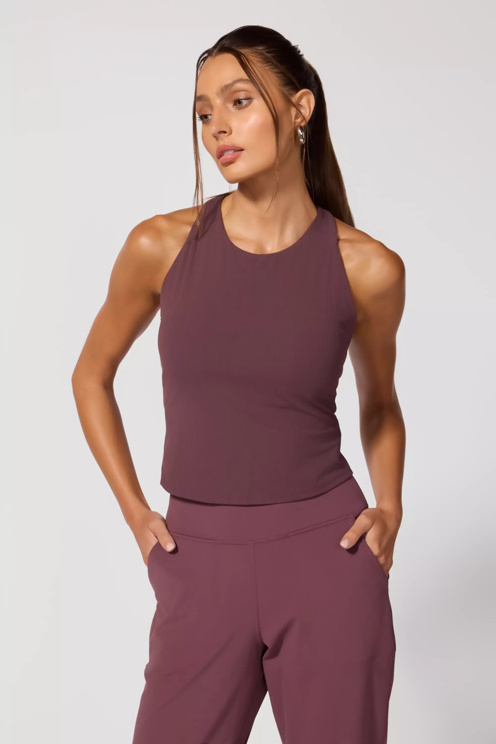 Ribbed Studio Tank - Huckleberry