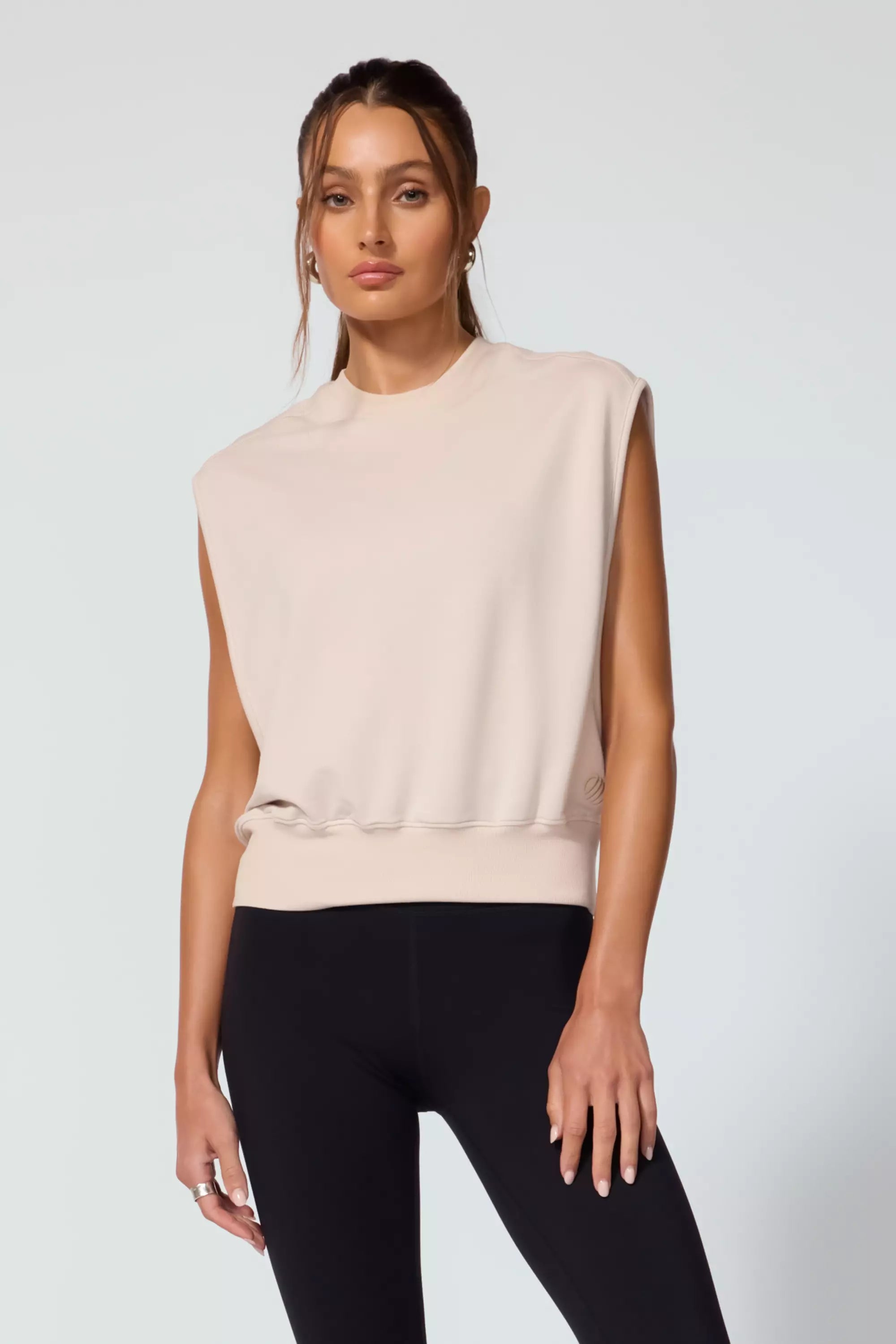 Modal Fleece Relaxed Tank - Stone