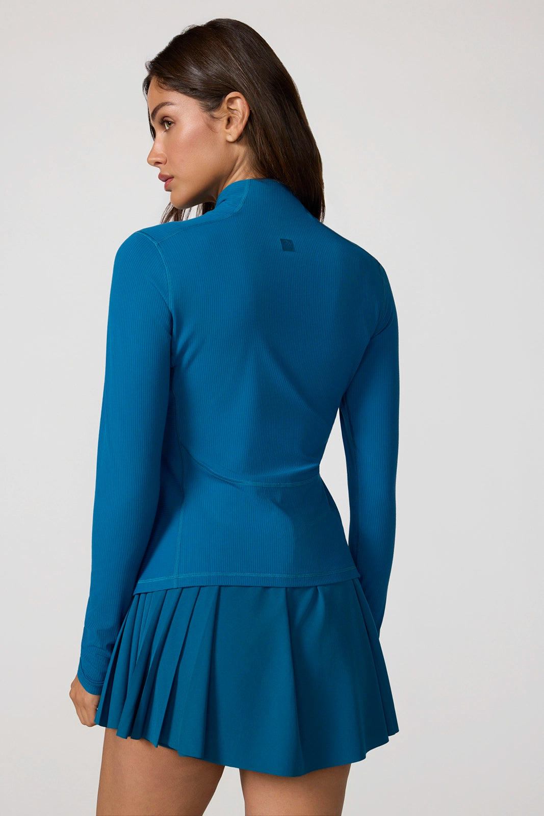 Ribbed Full Zip Jacket - Moroccan Blue
