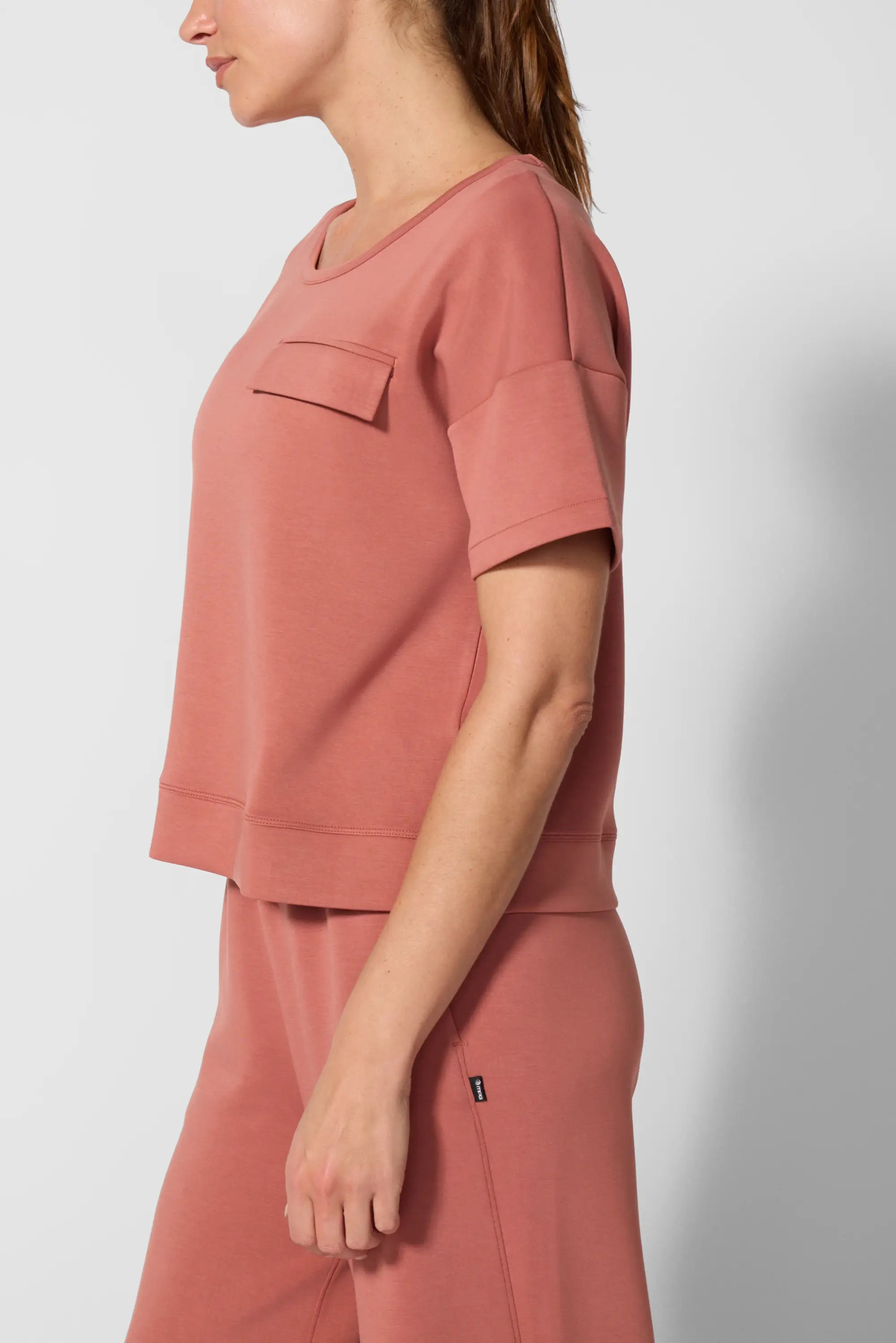 Dreamweave Dropped Shoulder Top - Cedar Wood