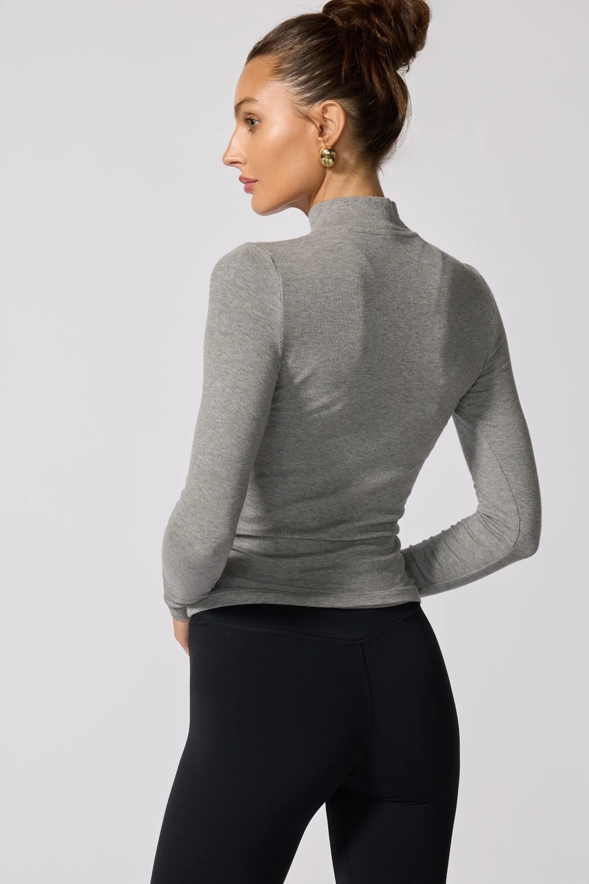 '90s Mock Neck - Htr Steel Grey